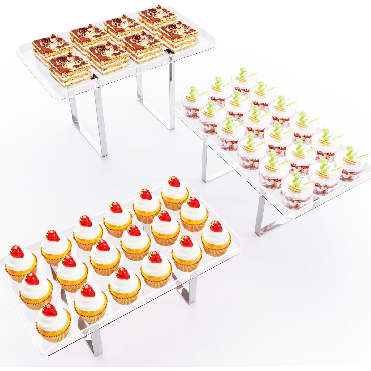 Soporte para Cupcakes Bakzon 3 Niveles Acrílico Transparente