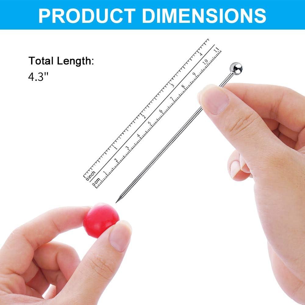 15 Palillos de Cóctel Reutilizables FATLODA de Acero Inoxidable 10.9 cm