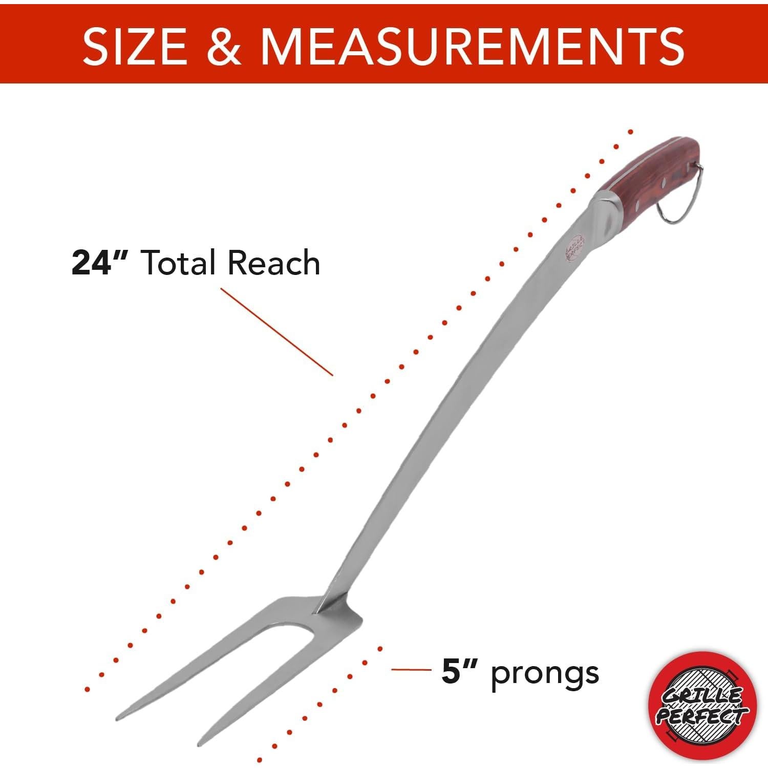 Tenedor de Parrilla Grille Perfect 61cm Acero Inoxidable Madera