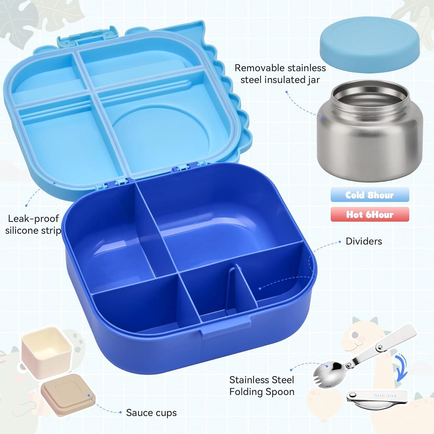 Caja de Almuerzo Bento Pawtong con Termo 400g y 4 Compartimentos
