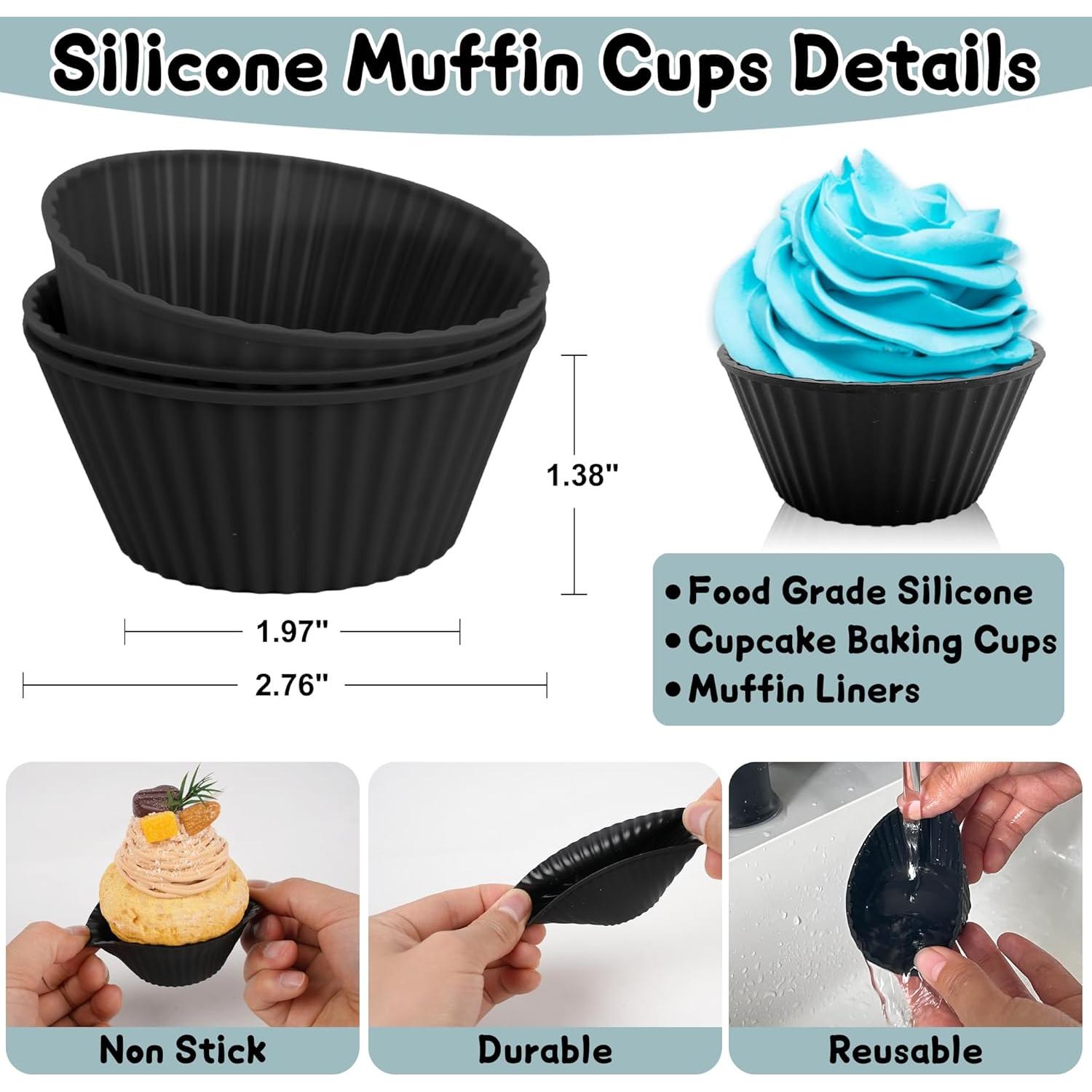 Paquete de 24 forros de silicona Dropower para cupcakes 7 cm