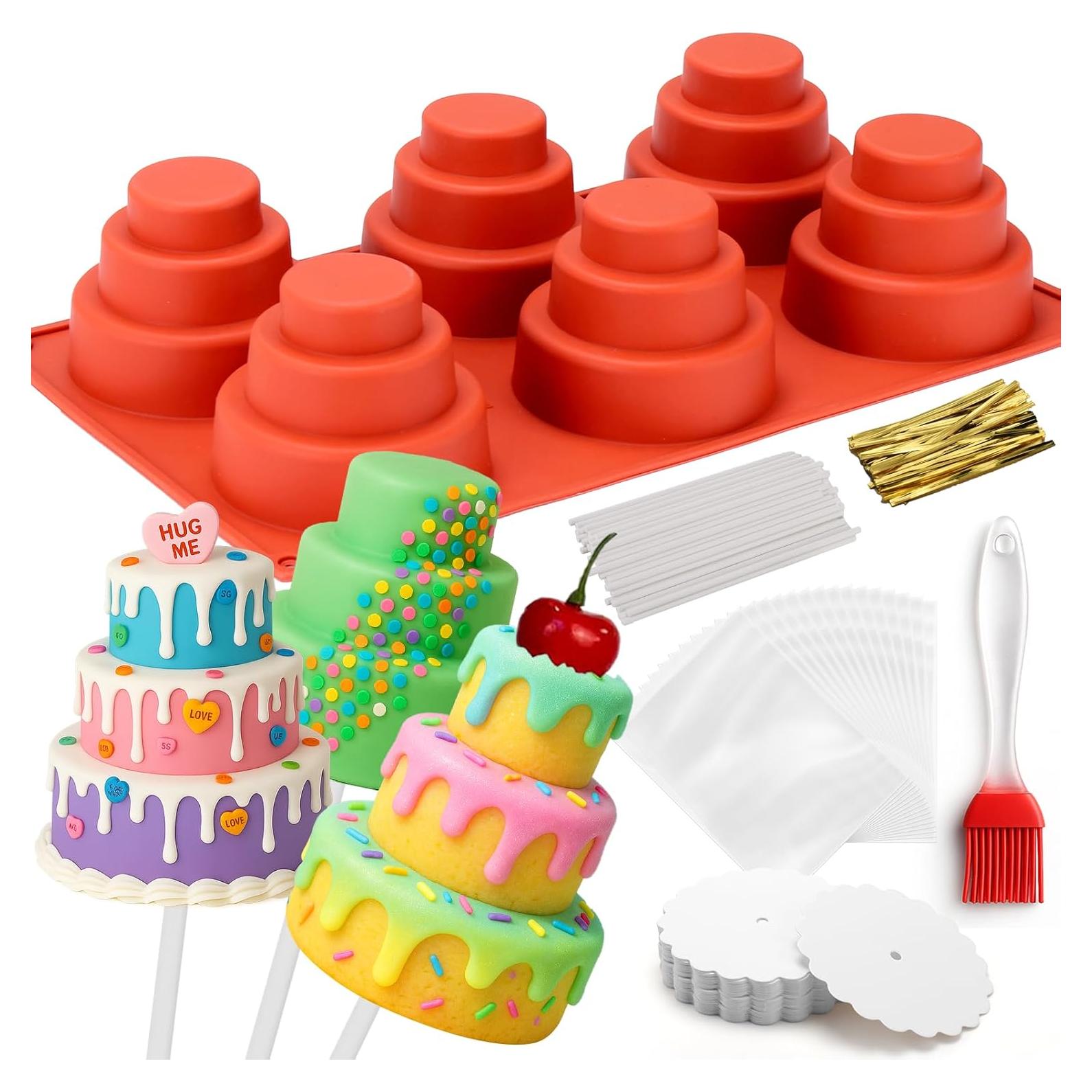 Kit de Molde para Cake Pop Juome 6 Cavidades Silicona