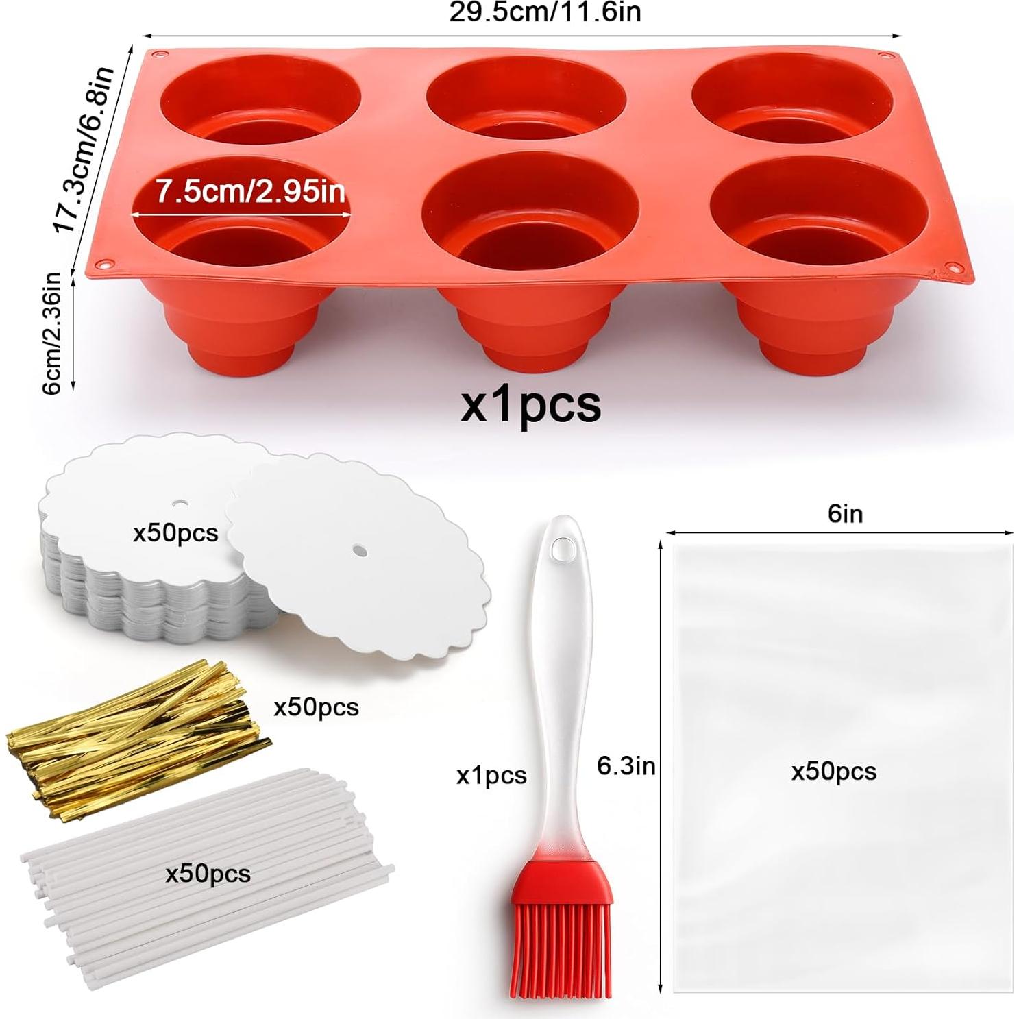 Kit de Molde para Cake Pop Juome 6 Cavidades Silicona
