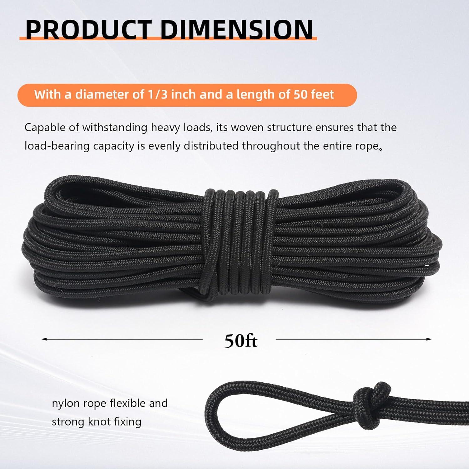 Cuerda de Nylon 8mm 15M XINSHUNCAN Resistente para Camping