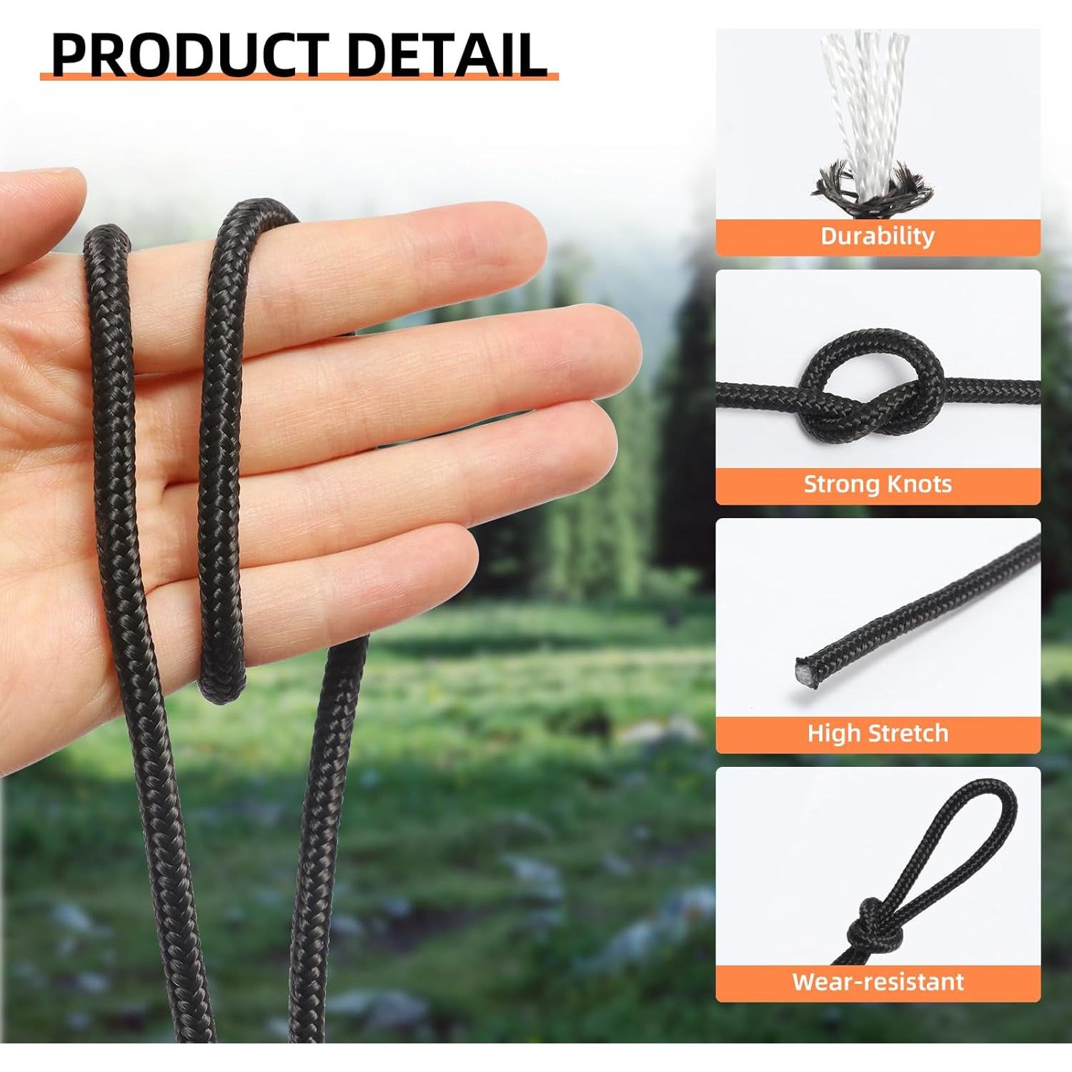 Cuerda de Nylon 8mm 15M XINSHUNCAN Resistente para Camping