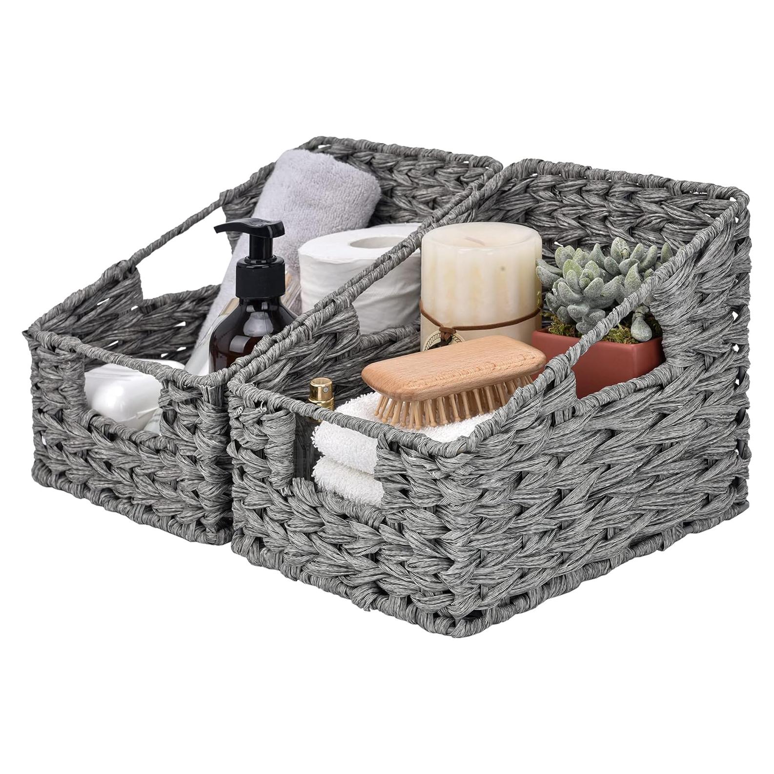 Cestas de Mimbre GRANNY SAYS Trapezoidales 2 Piezas Gris