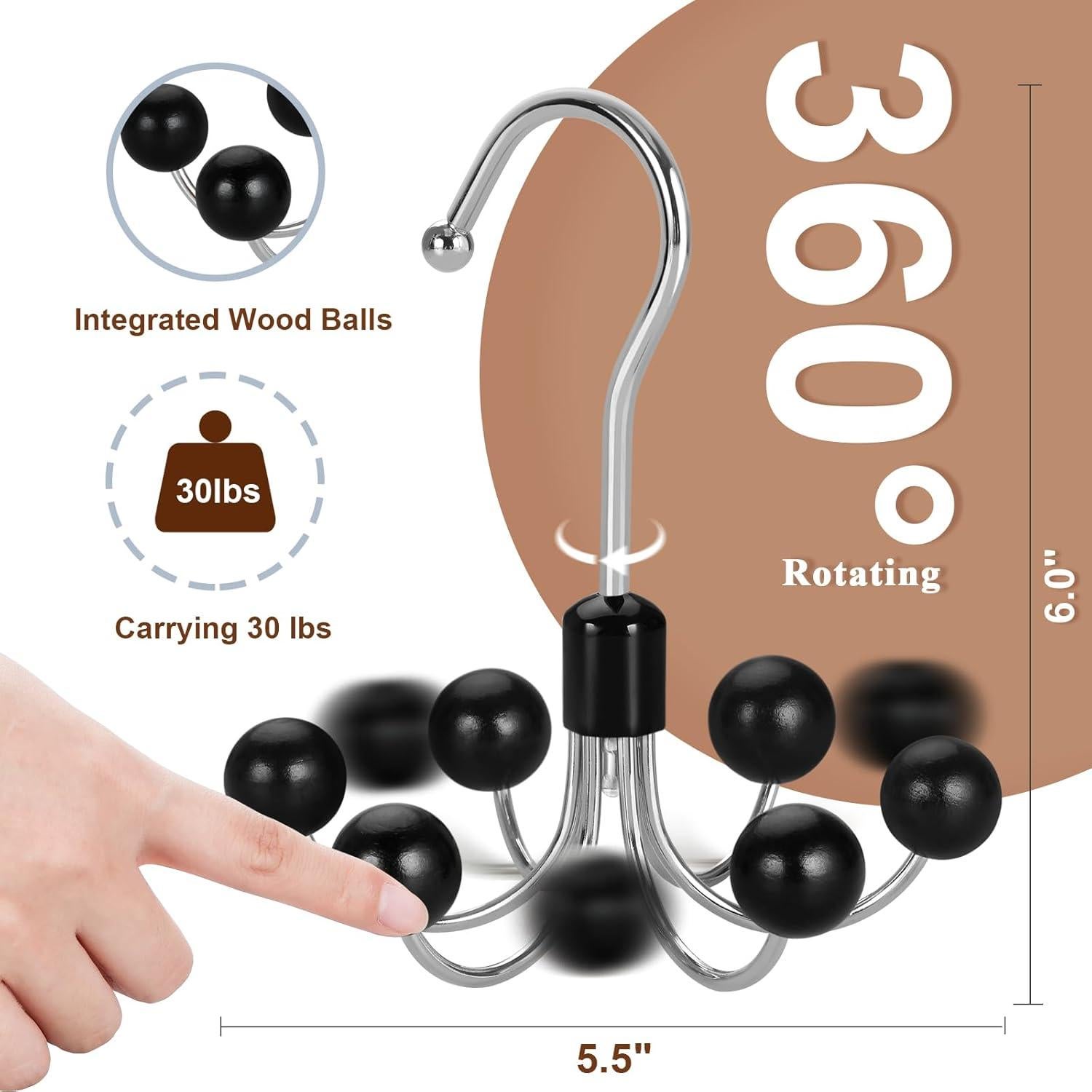 Percha Multifuncional TOPIA HANGER con 6 Bolas de Madera