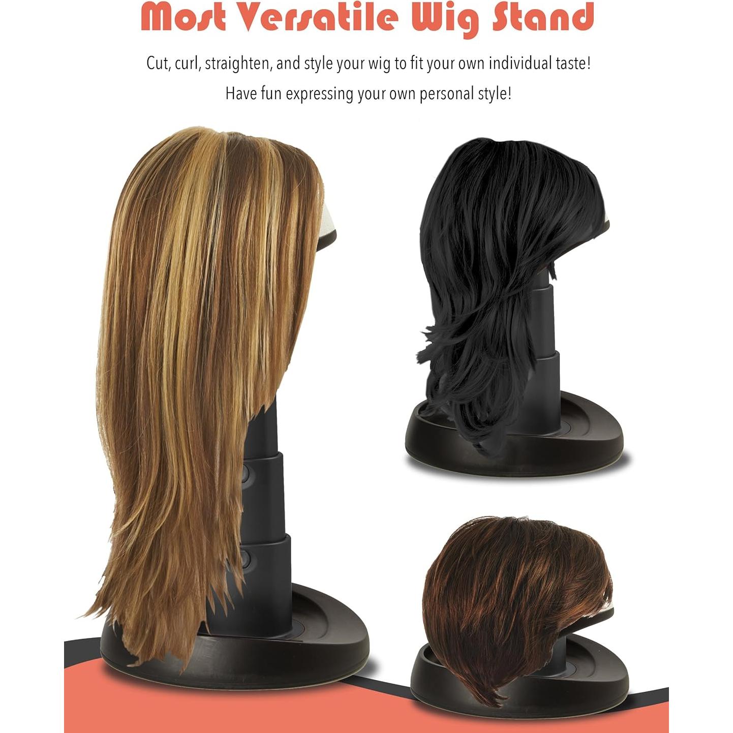 Soporte de Peluca Ajustable Adolfo Design - Negro, 5 Alturas