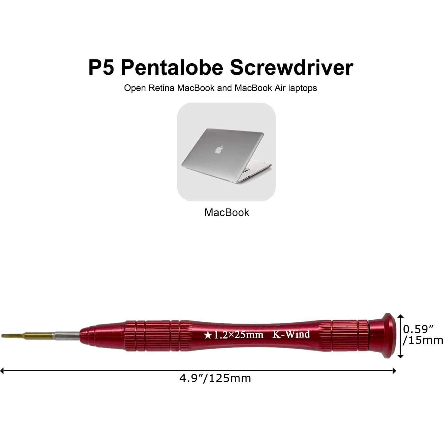 Destornillador Pentalobe Kannony Wind P5 1.2mm Magnético