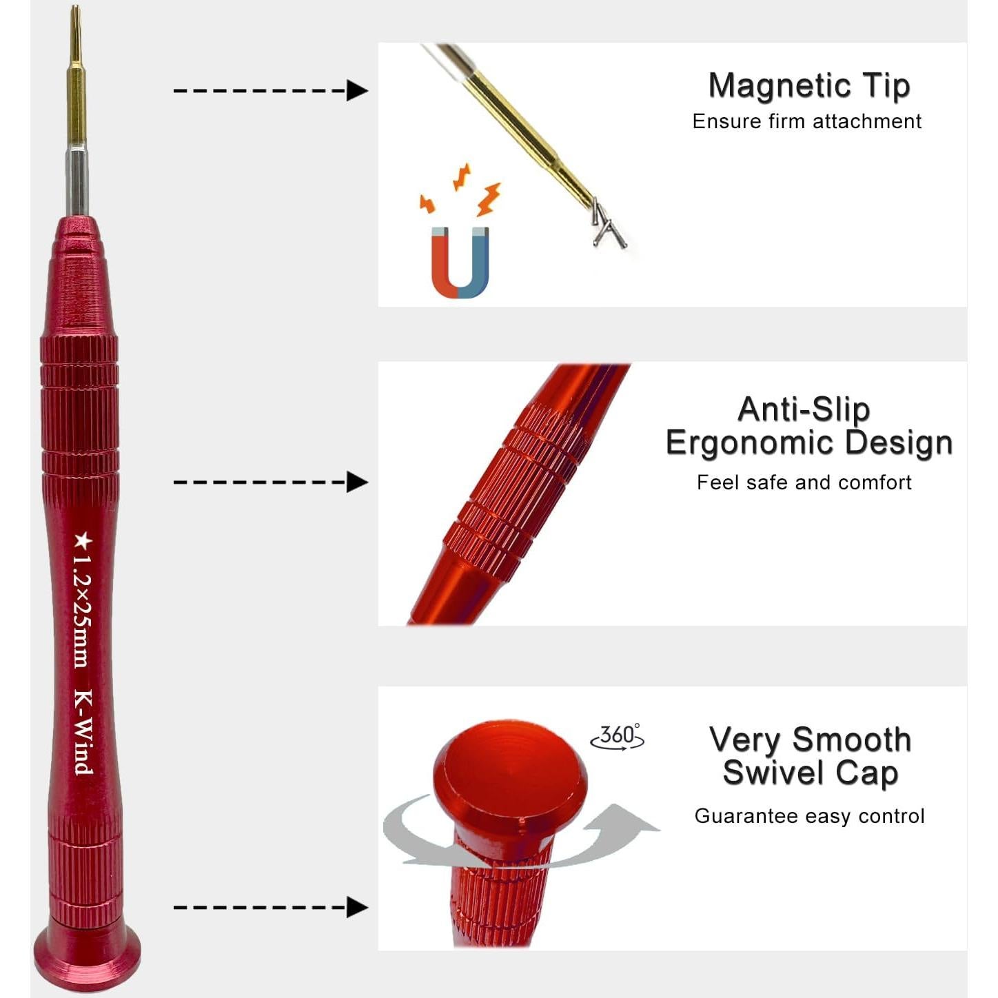 Destornillador Pentalobe Kannony Wind P5 1.2mm Magnético