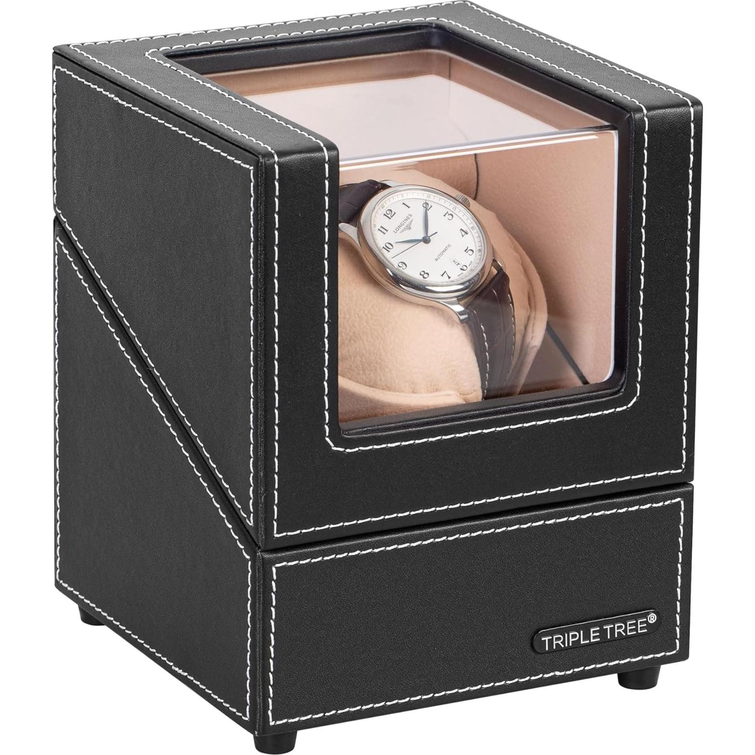 Reproductor de Relojes Automáticos TRIPLE TREE Negro con Motor Silencioso