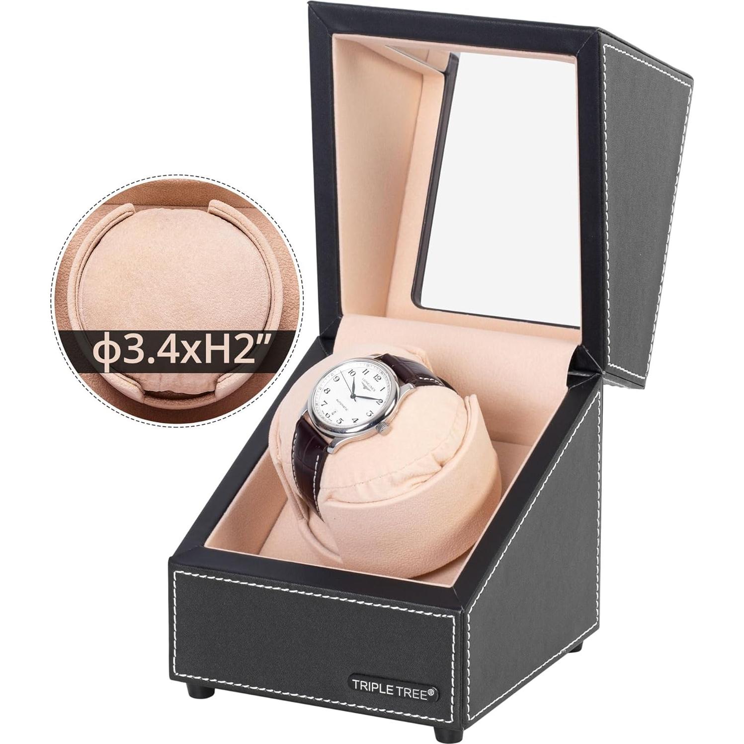 Reproductor de Relojes Automáticos TRIPLE TREE Negro con Motor Silencioso