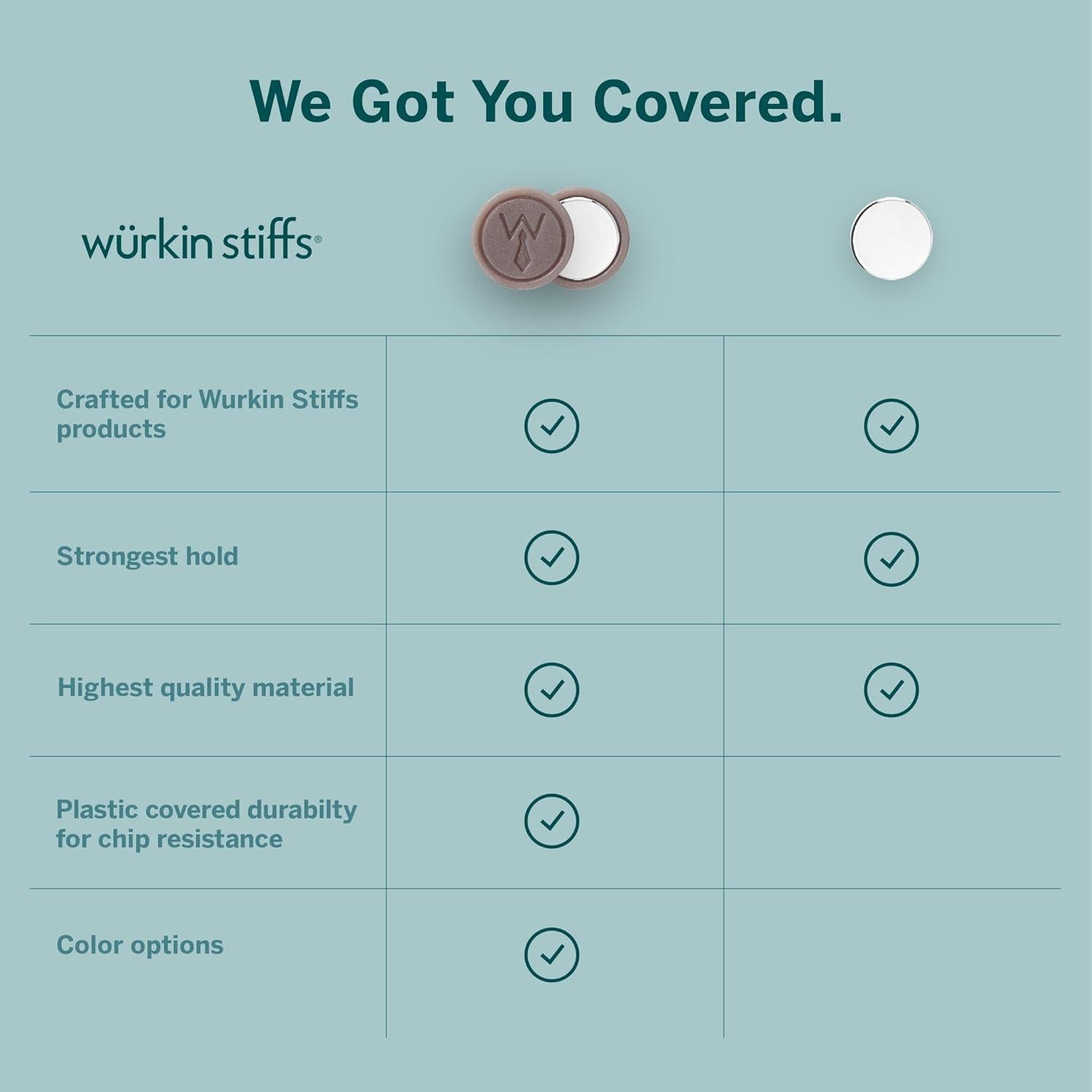 Botones Magnéticos Wurkin Stiffs - Paquete de 8 para Cuellos