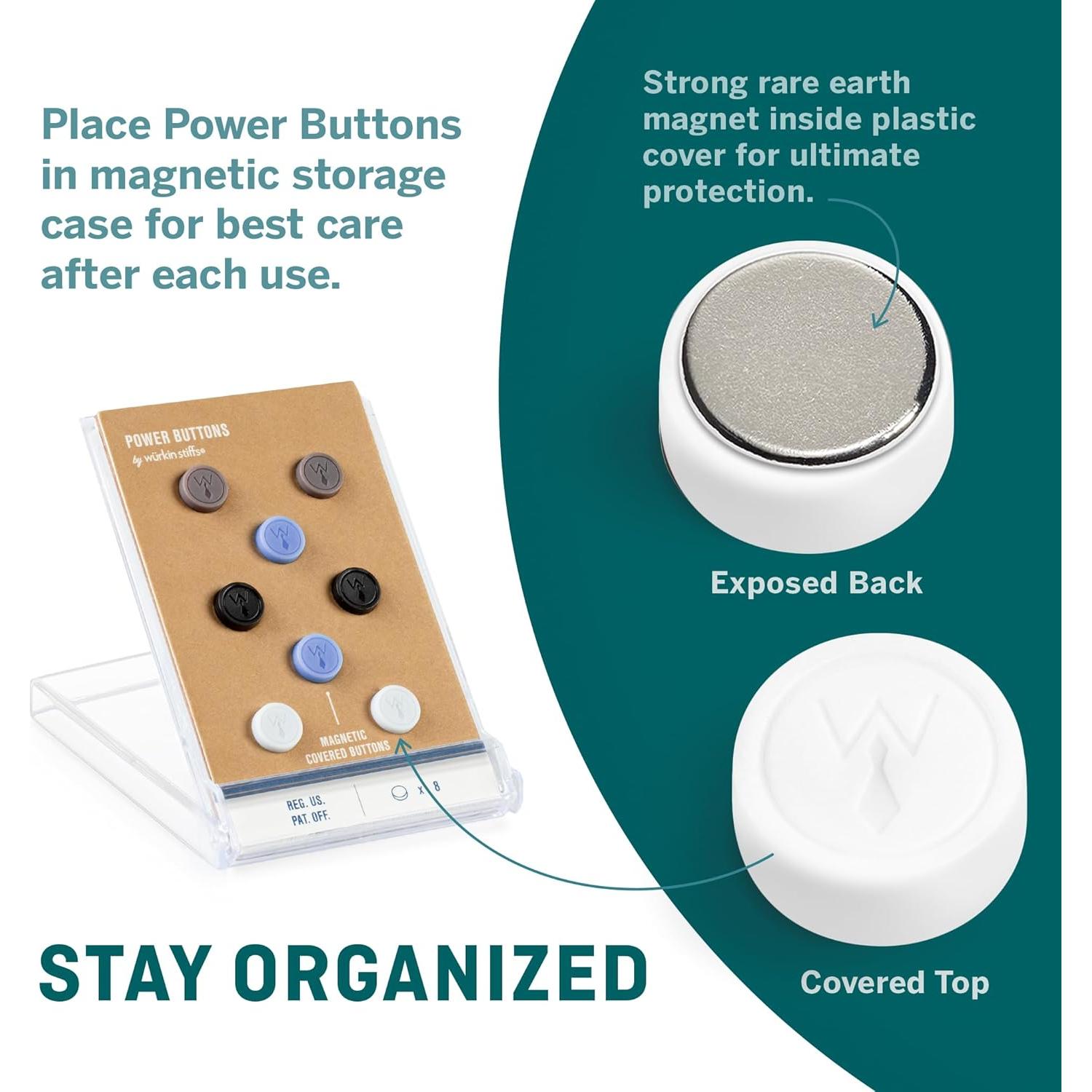 Botones Magnéticos Wurkin Stiffs - Paquete de 8 para Cuellos