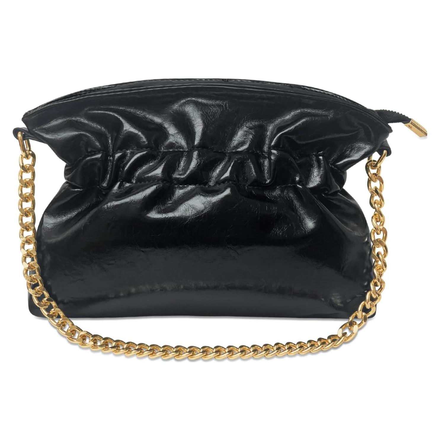 Bolso de Mano KKXIU para Mujeres Clutch Formal Negro 28.4x6.1cm