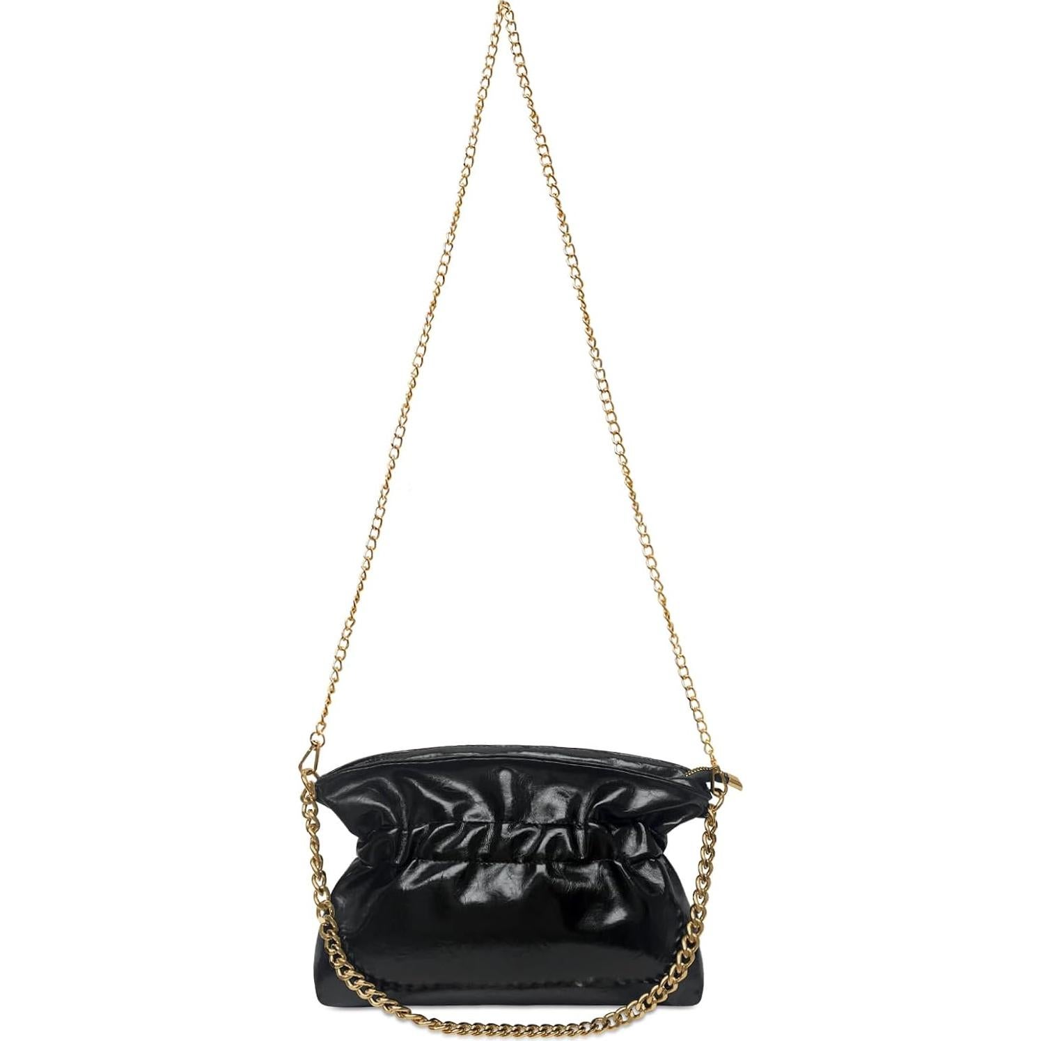 Bolso de Mano KKXIU para Mujeres Clutch Formal Negro 28.4x6.1cm