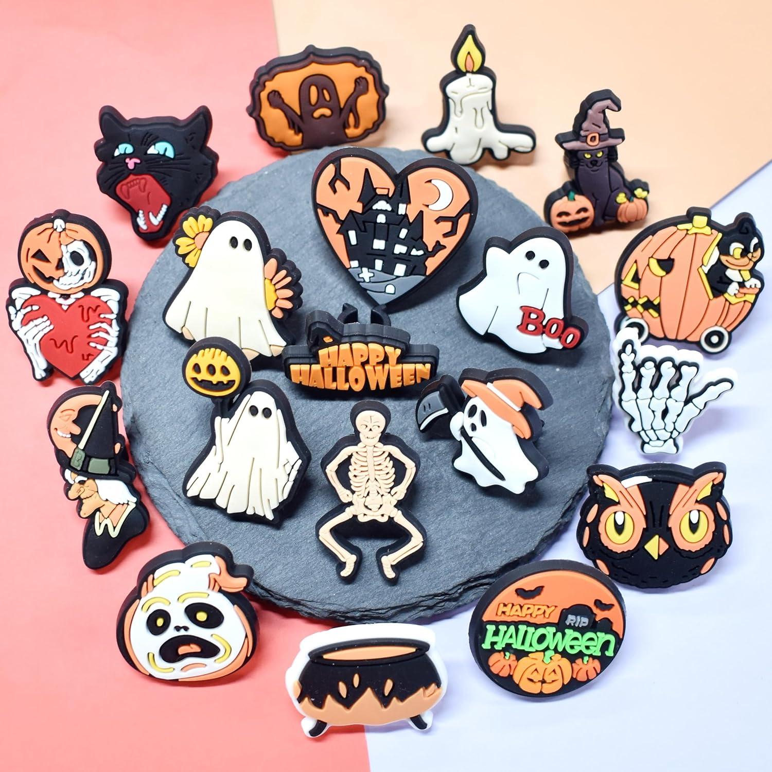 50 Adornos de Lápiz de Halloween Ibuclein - Fantasmas y Calabazas