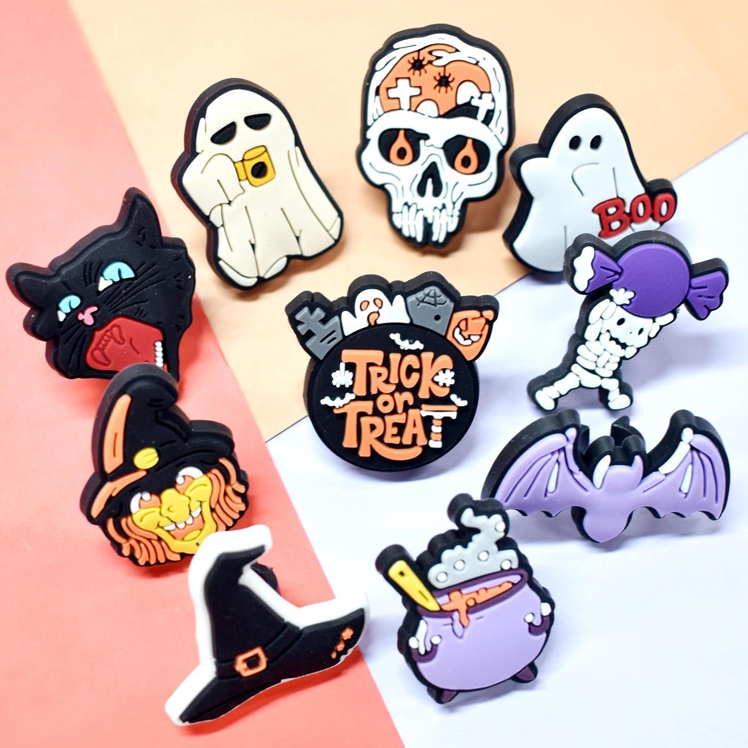 50 Adornos de Lápiz de Halloween Ibuclein - Fantasmas y Calabazas