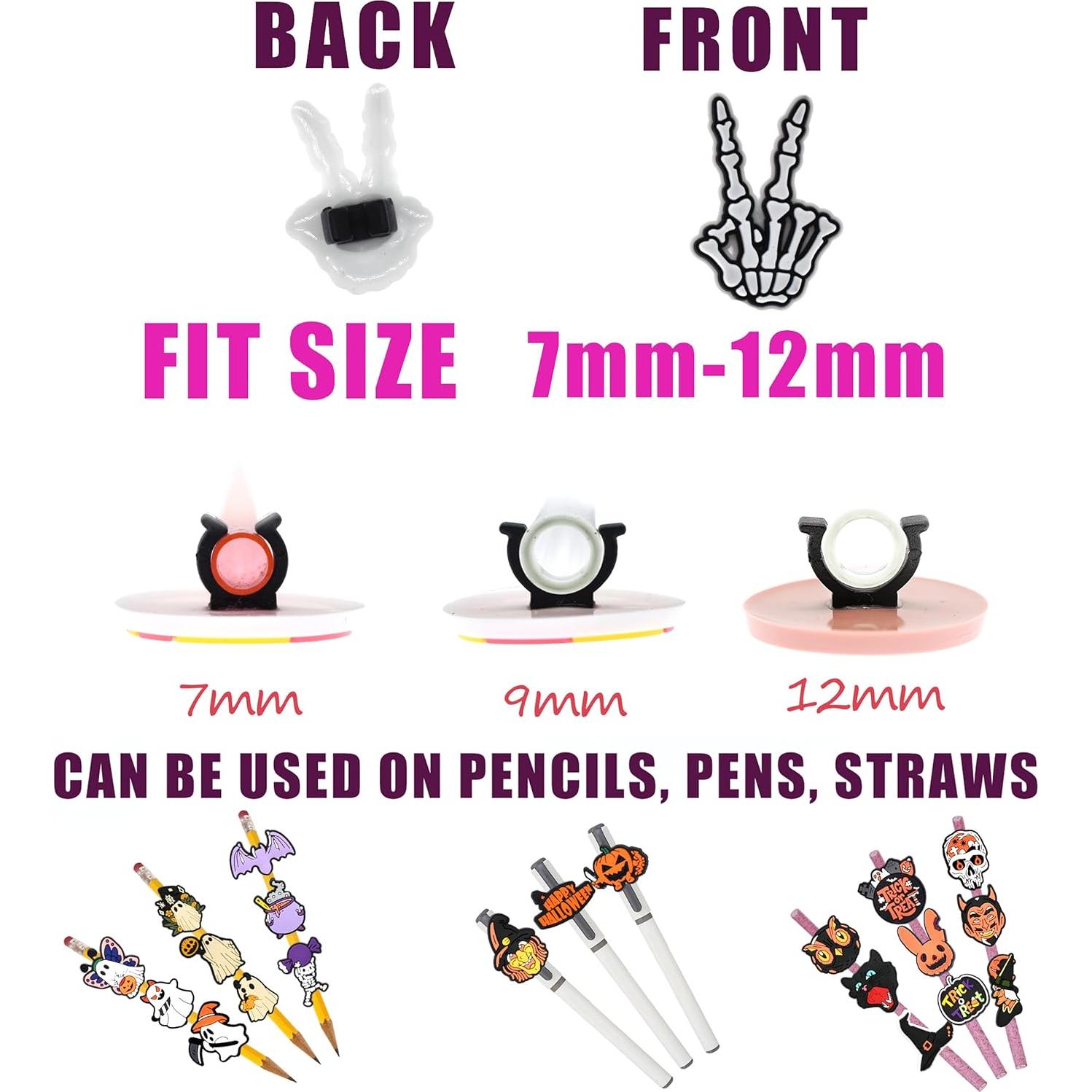 50 Adornos de Lápiz de Halloween Ibuclein - Fantasmas y Calabazas