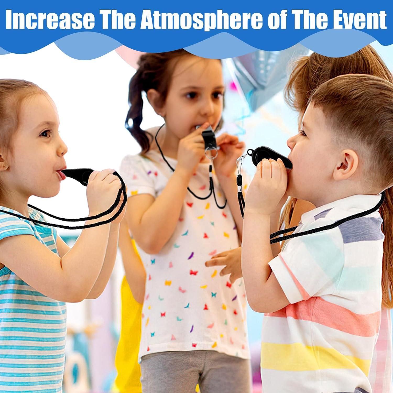 Paquete de 7 Silbatos SANNIX con Cordón - Sonido Fuerte y Nítido