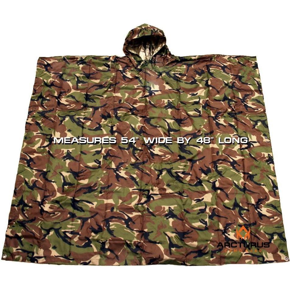 Poncho de Lluvia Arcturus Negro | Nylon Ripstop Impermeable | 137x122cm