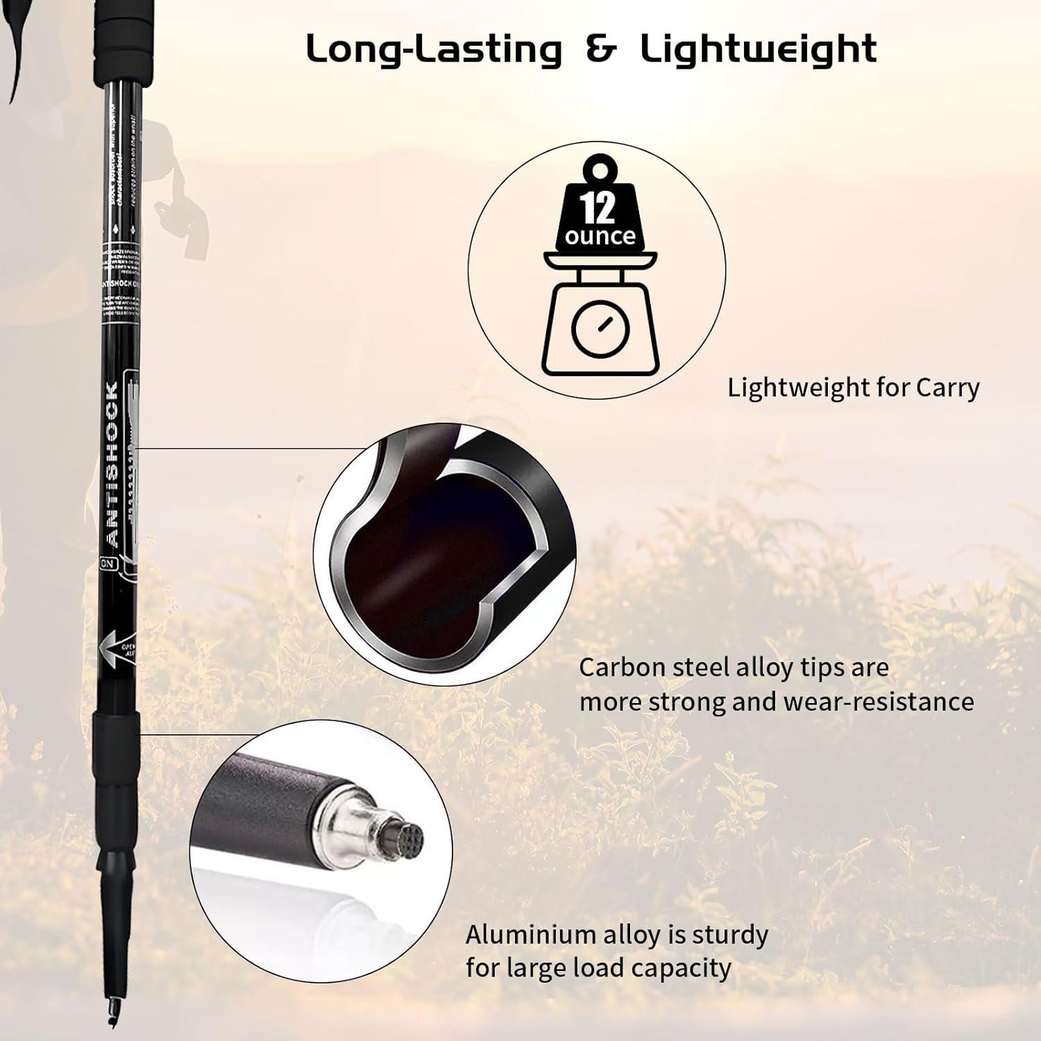 Bastones de Trekking HIKERBRO Telescópicos 3 Secciones Aluminio