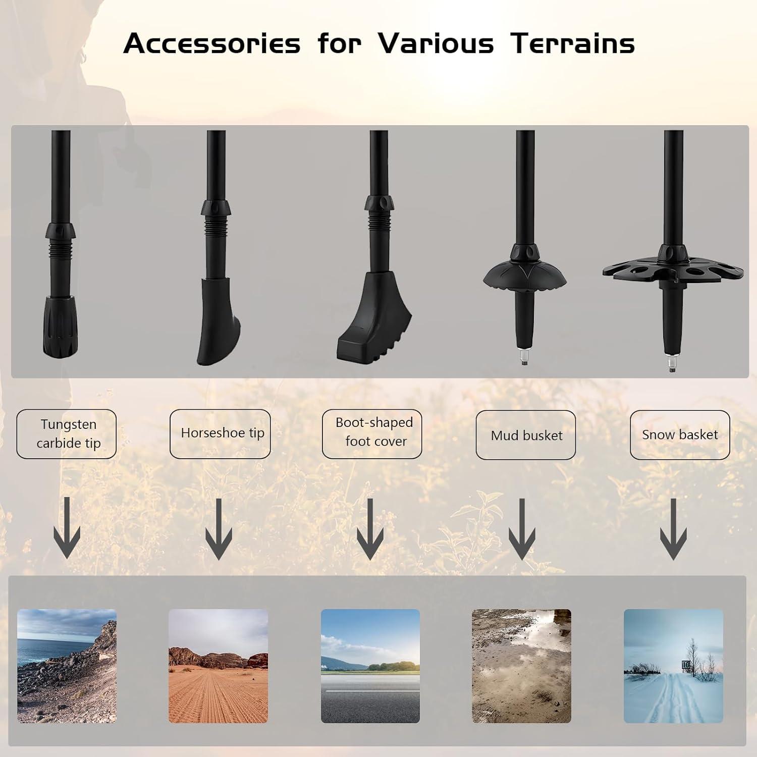 Bastones de Trekking HIKERBRO Telescópicos 3 Secciones Aluminio