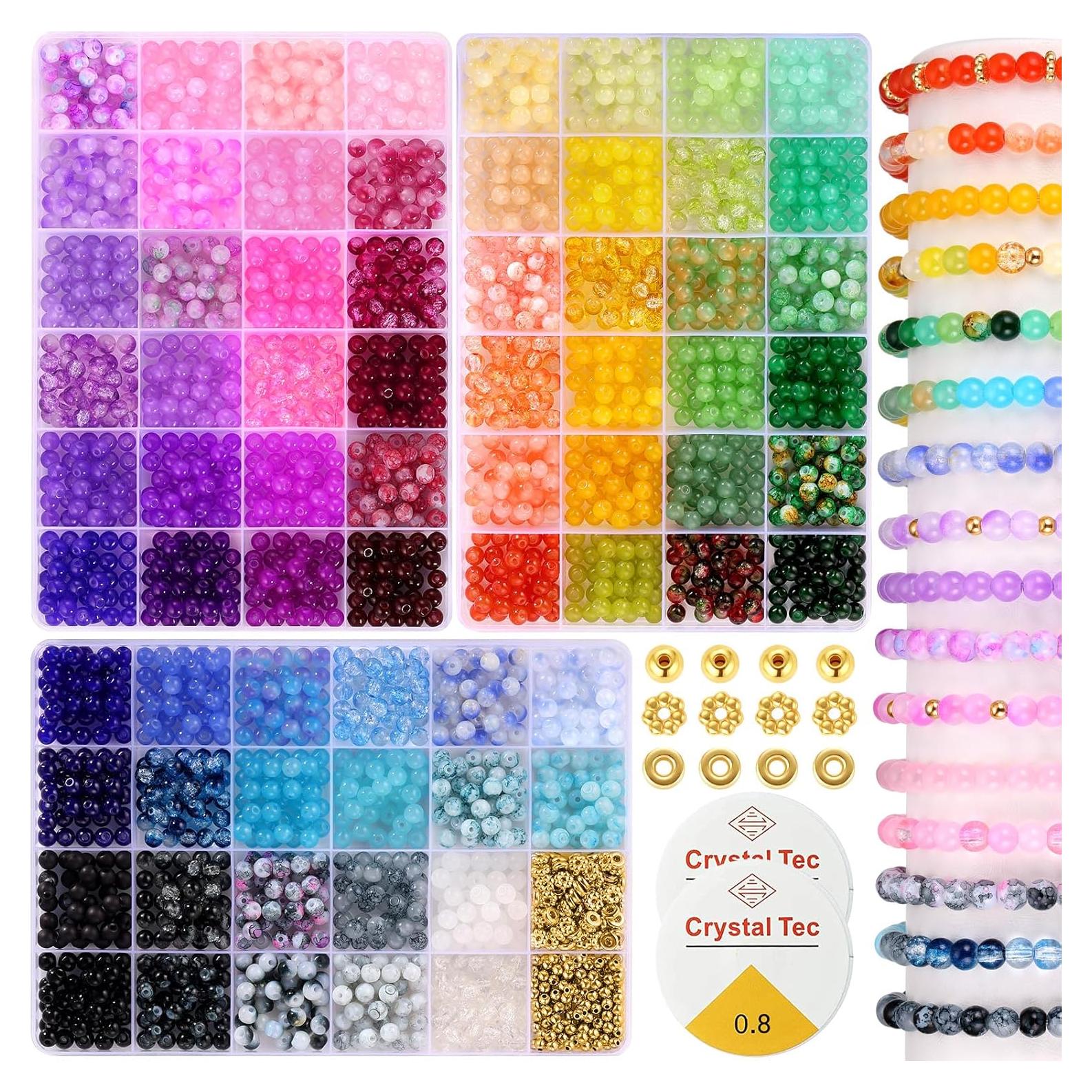 Perlas de vidrio Funtopia 6mm 2700 piezas 70 colores para manualidades