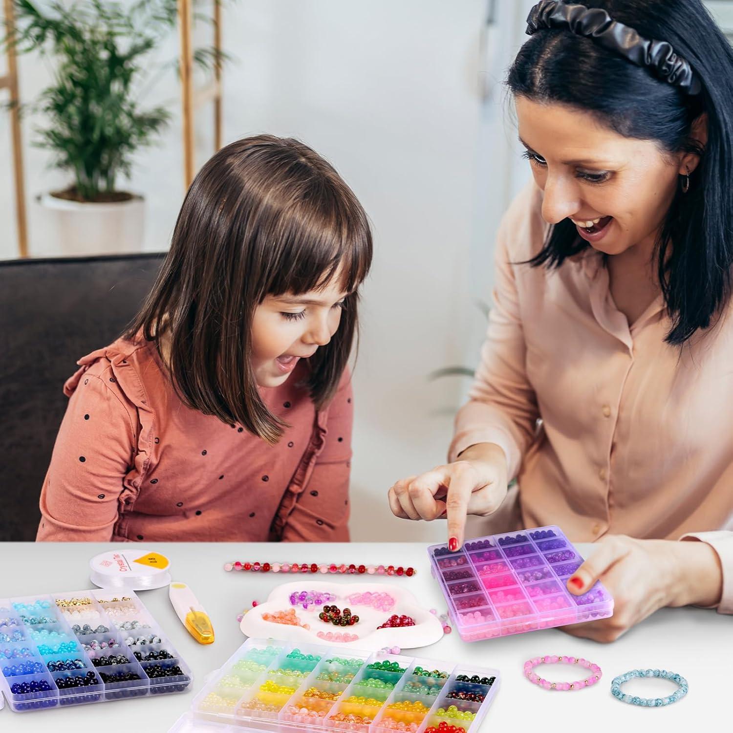 Perlas de vidrio Funtopia 6mm 2700 piezas 70 colores para manualidades