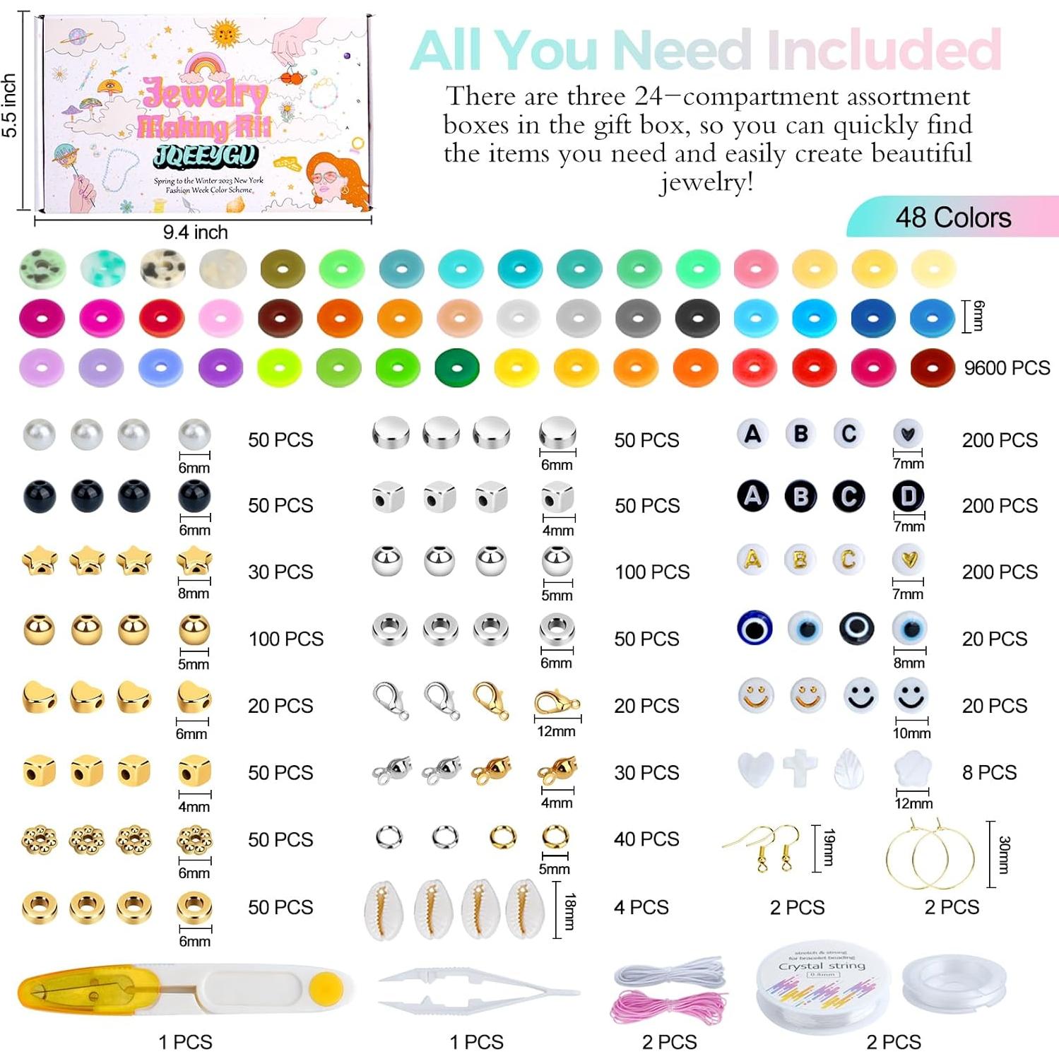 Kit de Fabricación de Pulseras JQEEYGV - 11,000 Piezas, 48 Colores