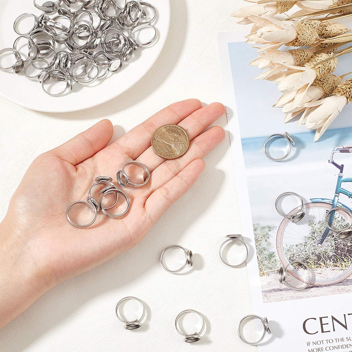 50 Anillos Ajustables de Acero Inoxidable PH PandaHall 10mm