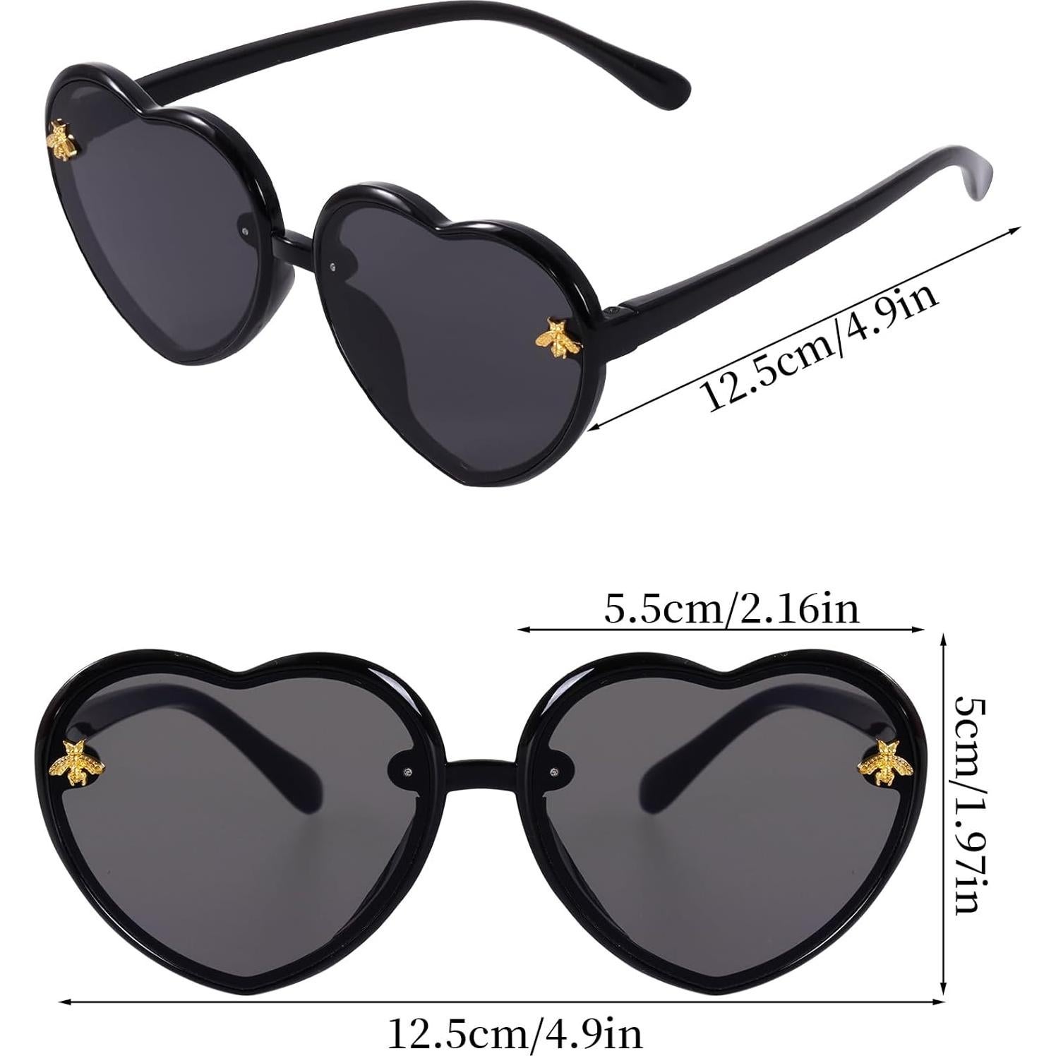 Gafas de Sol para Niños OBMWANG - 3 Piezas Corazón y Abeja