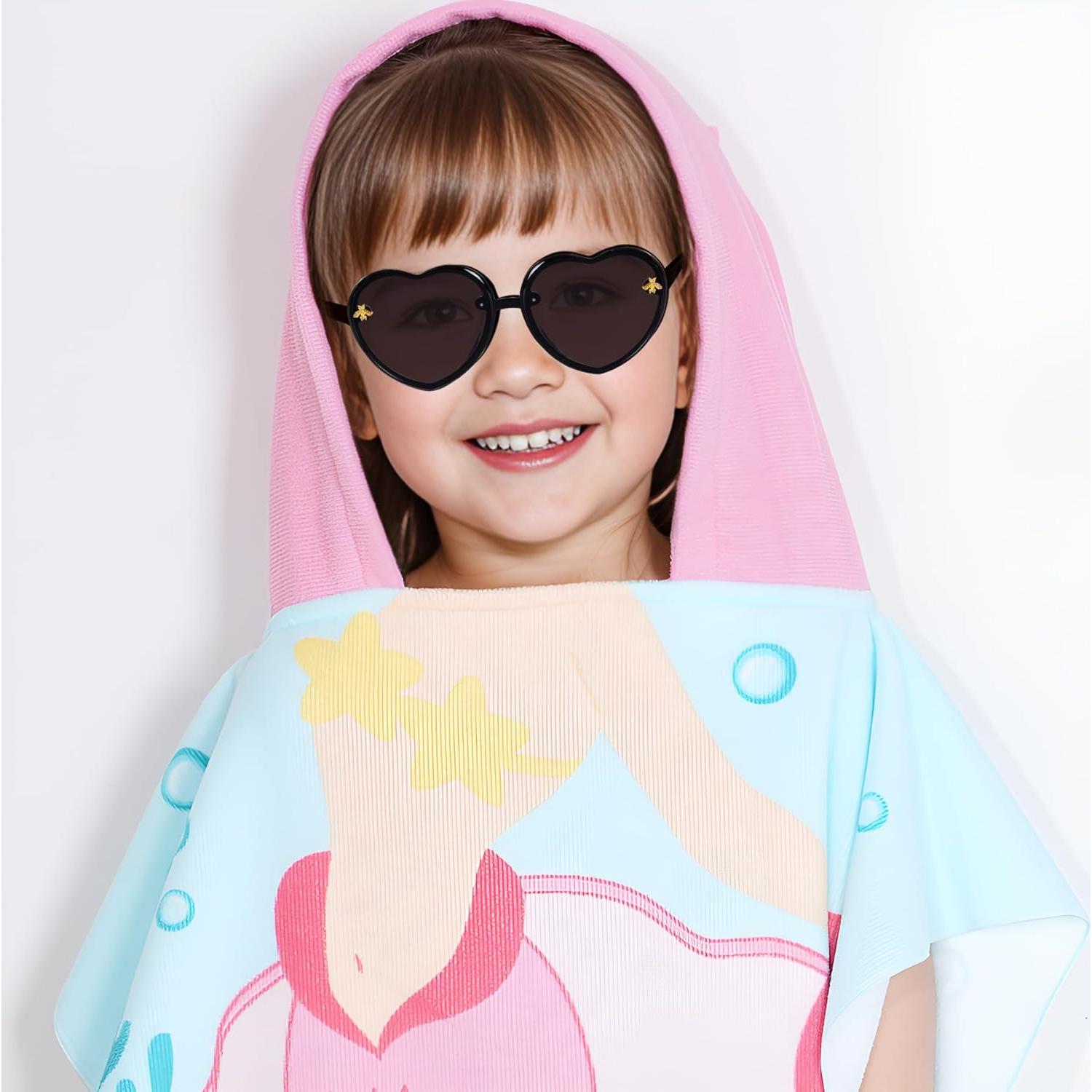 Gafas de Sol para Niños OBMWANG - 3 Piezas Corazón y Abeja