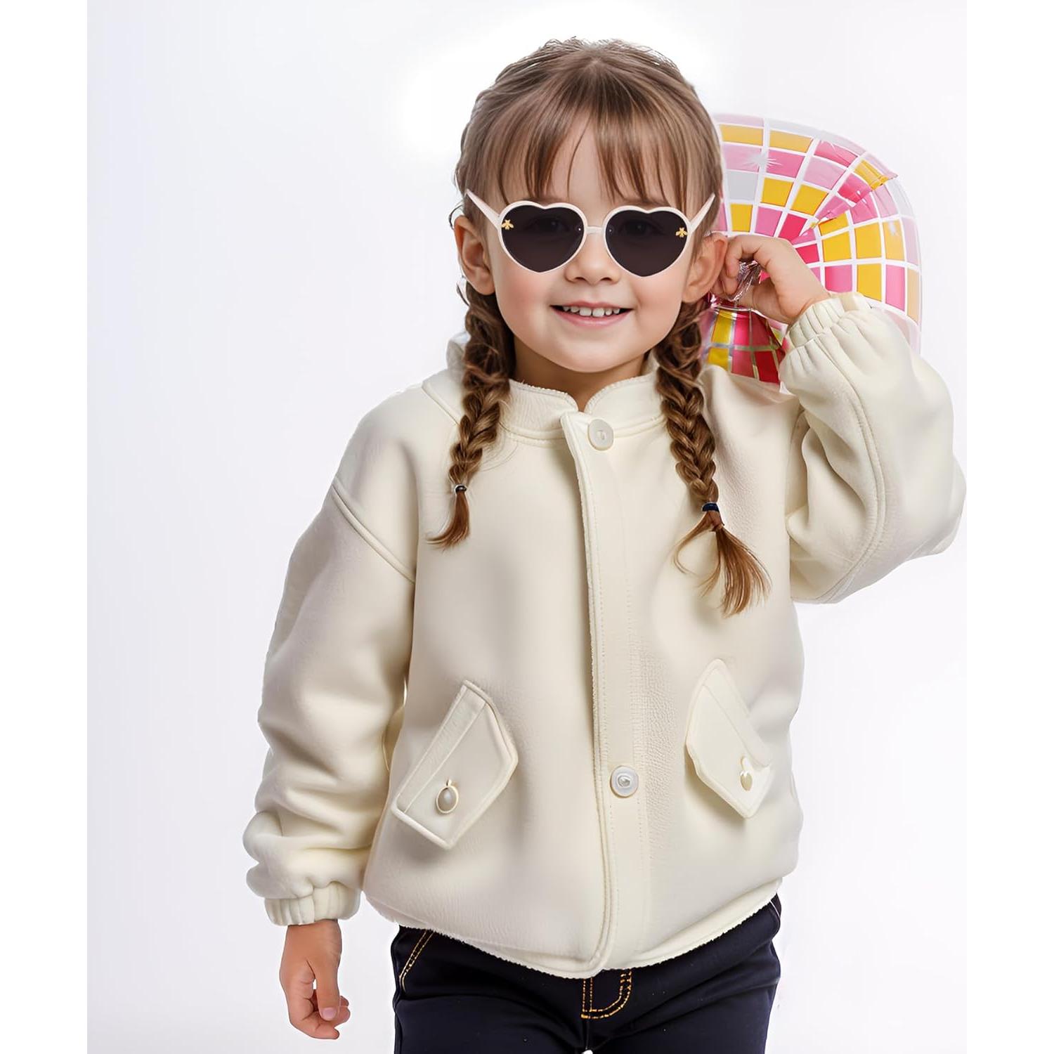 Gafas de Sol para Niños OBMWANG - 3 Piezas Corazón y Abeja