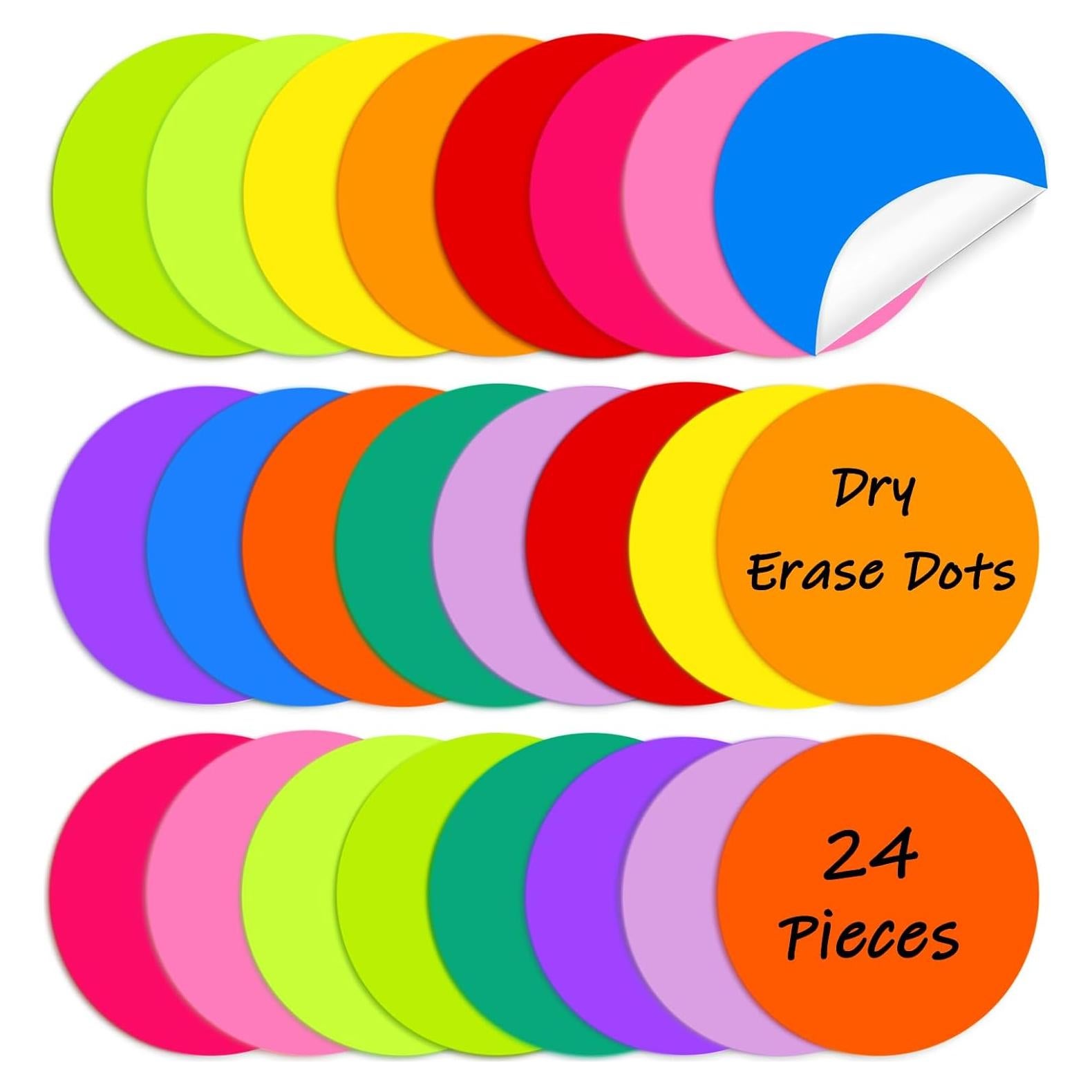 24 Puntos de Borrado en Seco Coloridos Ysanciuu 28 cm