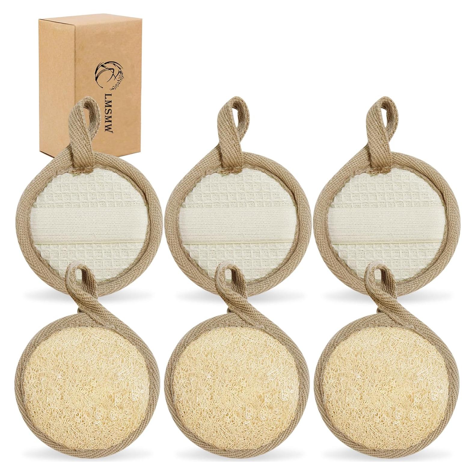 Esponjas Exfoliantes de Lufa Natural LMSMW - Paquete de 6