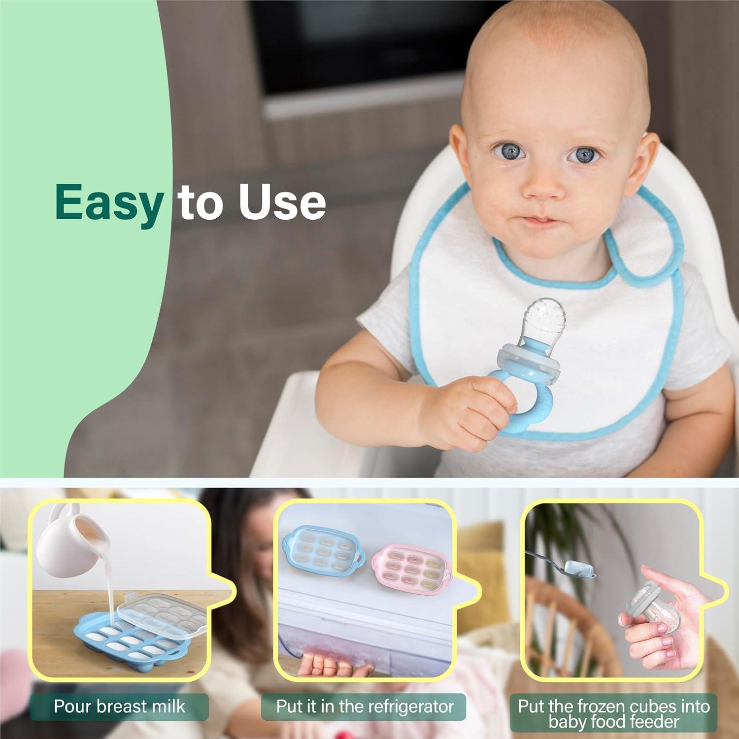 Moldes de Helado de Leche Materna y Alimentador Silicona Bebés