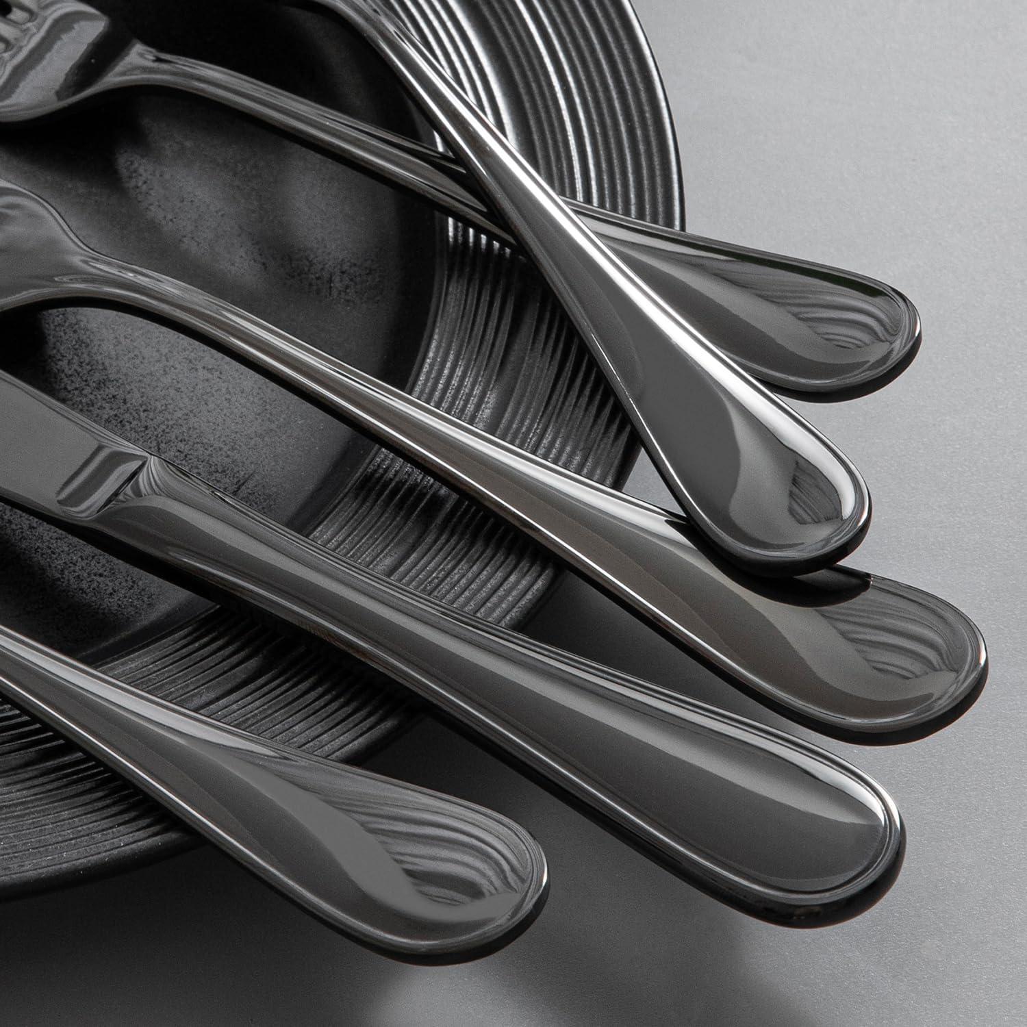 Juego de Cubiertos KINGSTONE 20 Piezas Acero Inoxidable Negro