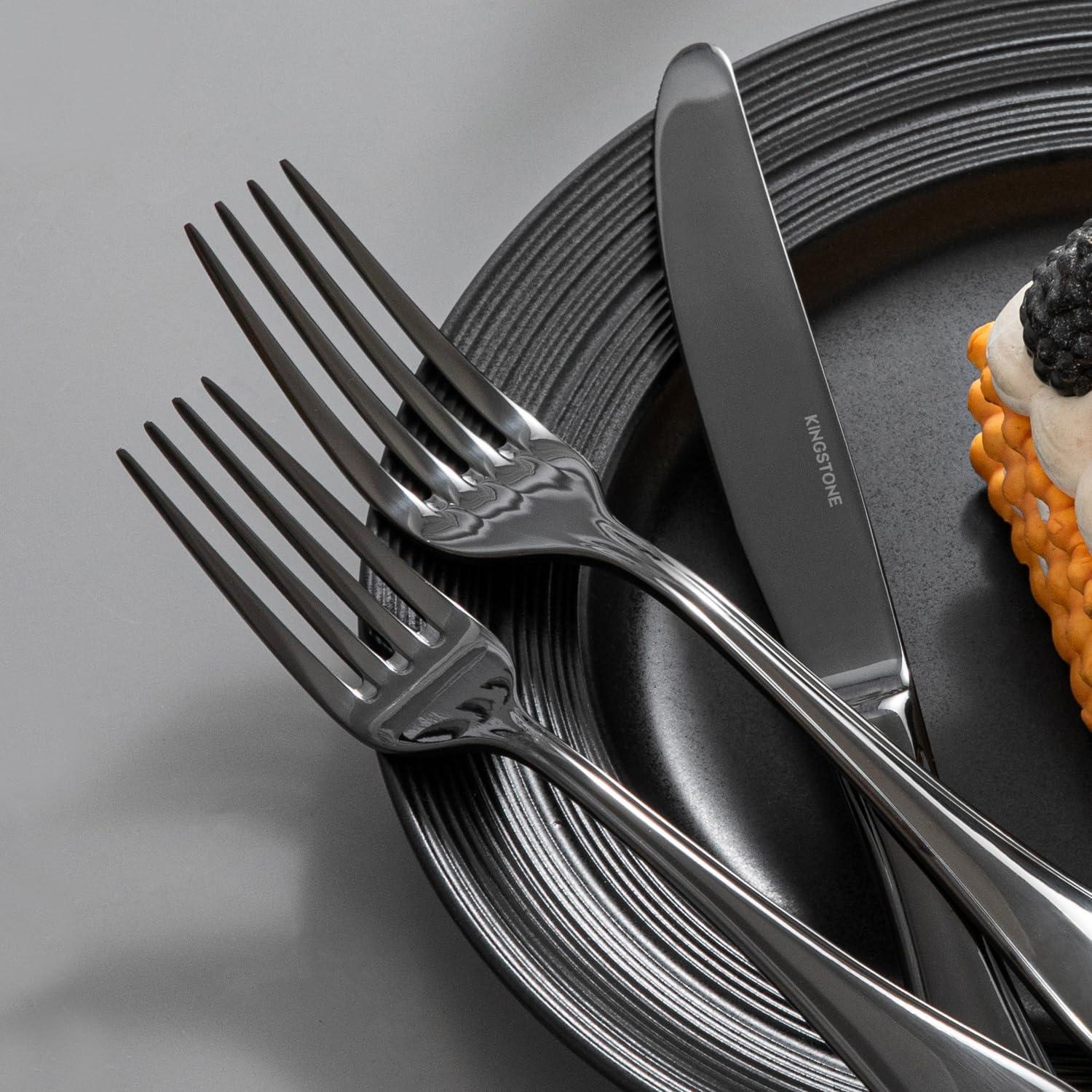 Juego de Cubiertos KINGSTONE 20 Piezas Acero Inoxidable Negro