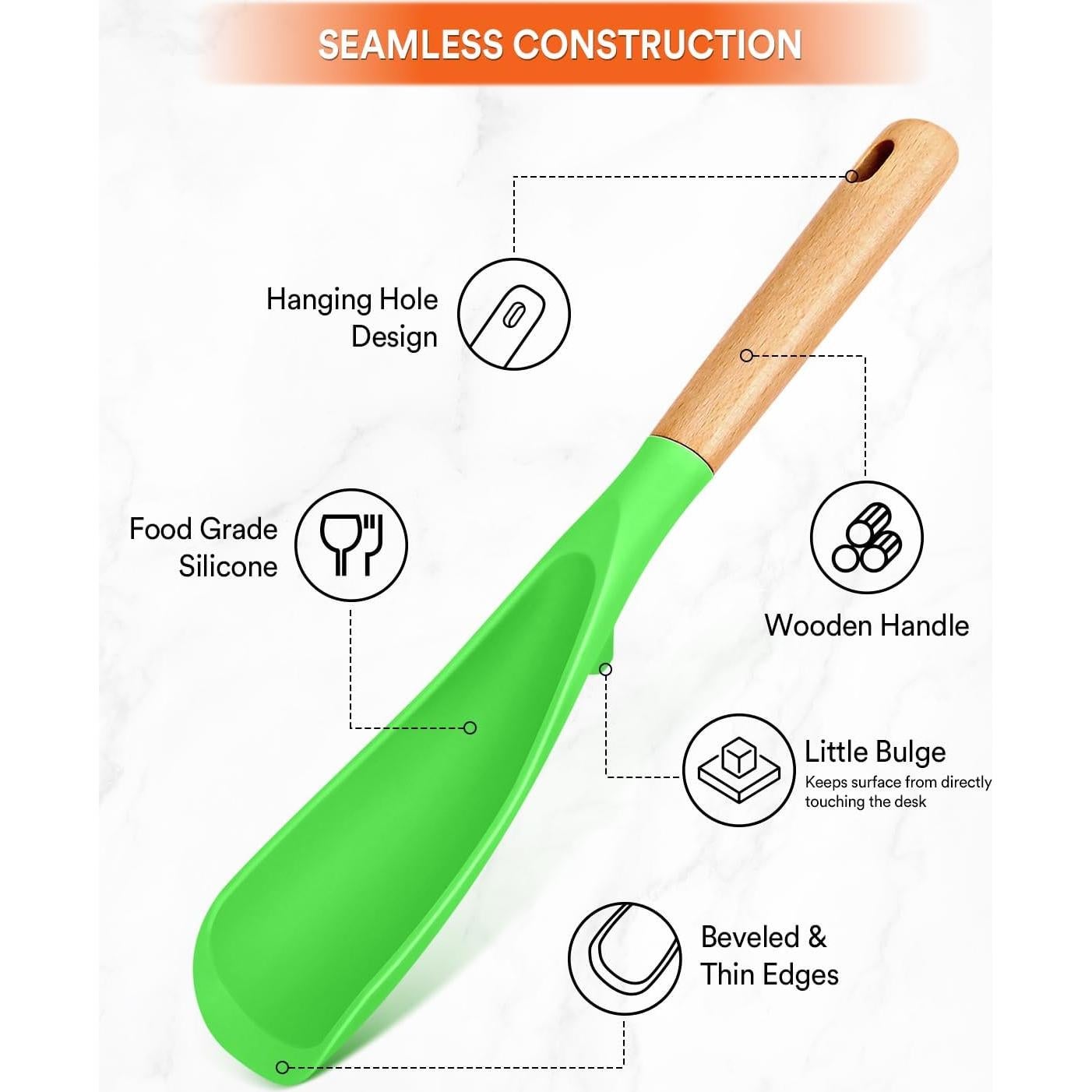 Cuchara de Cocina Badiano de Silicona Verde Manzana 29 cm