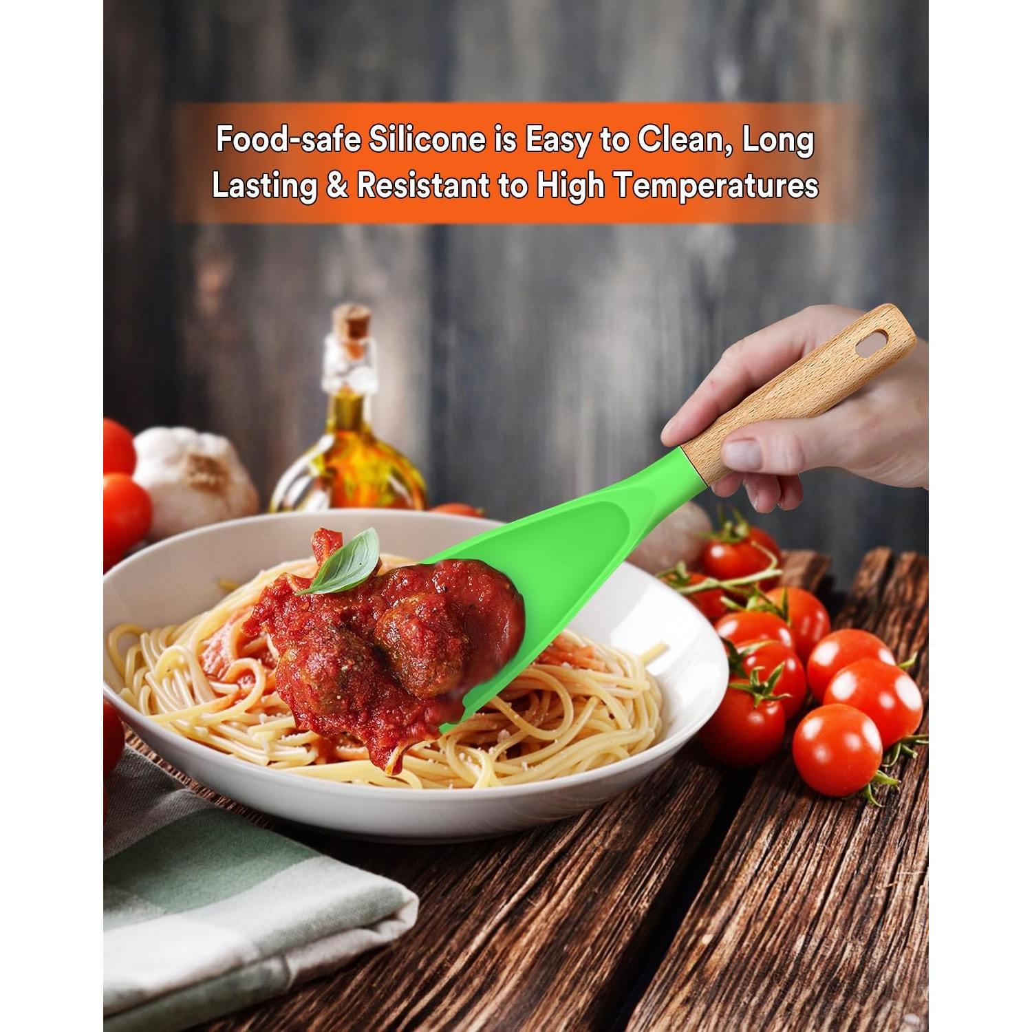 Cuchara de Cocina Badiano de Silicona Verde Manzana 29 cm