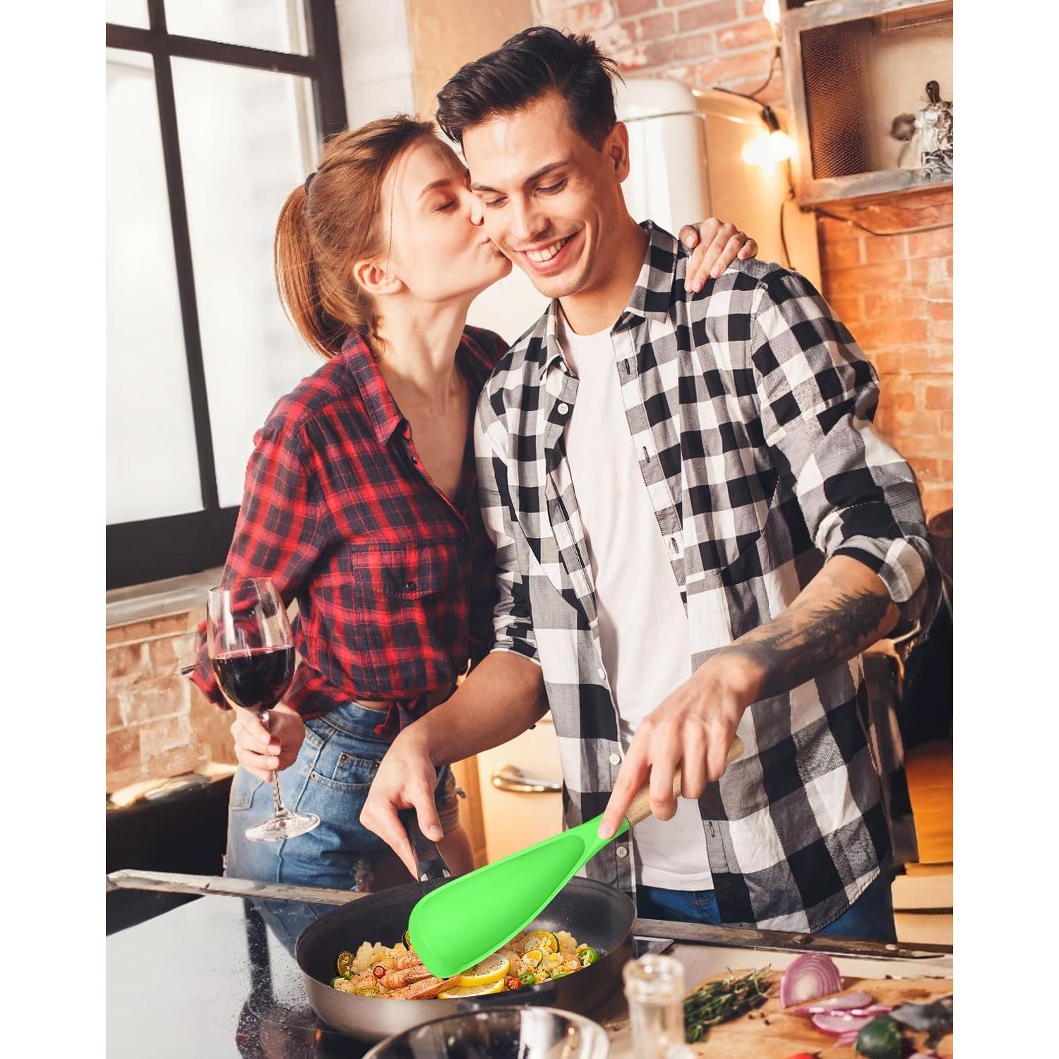 Cuchara de Cocina Badiano de Silicona Verde Manzana 29 cm