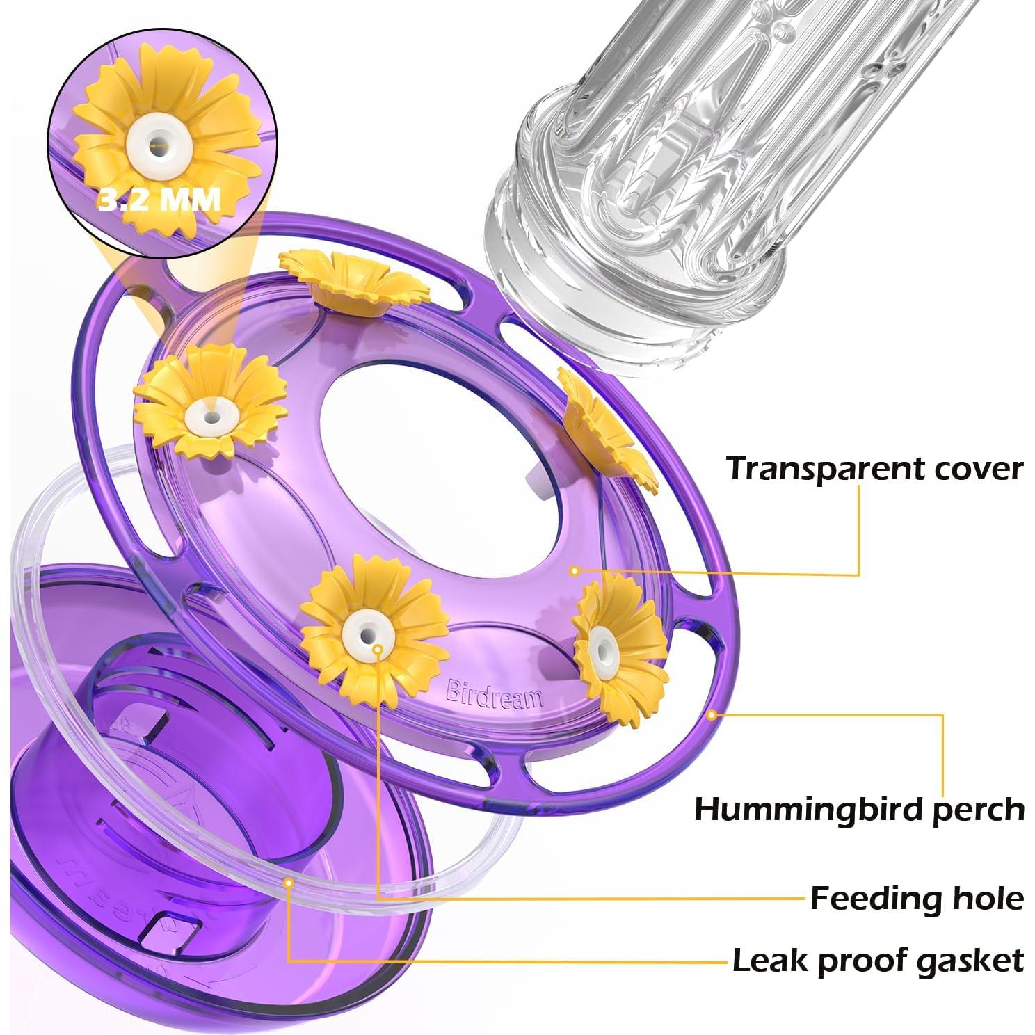 Alimentador de Colibríes Birdream 0.28L Colgante Antifugas Púrpura