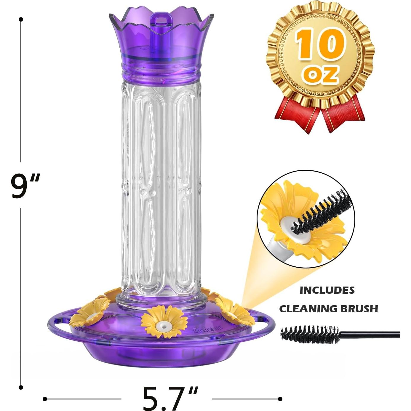 Alimentador de Colibríes Birdream 0.28L Colgante Antifugas Púrpura