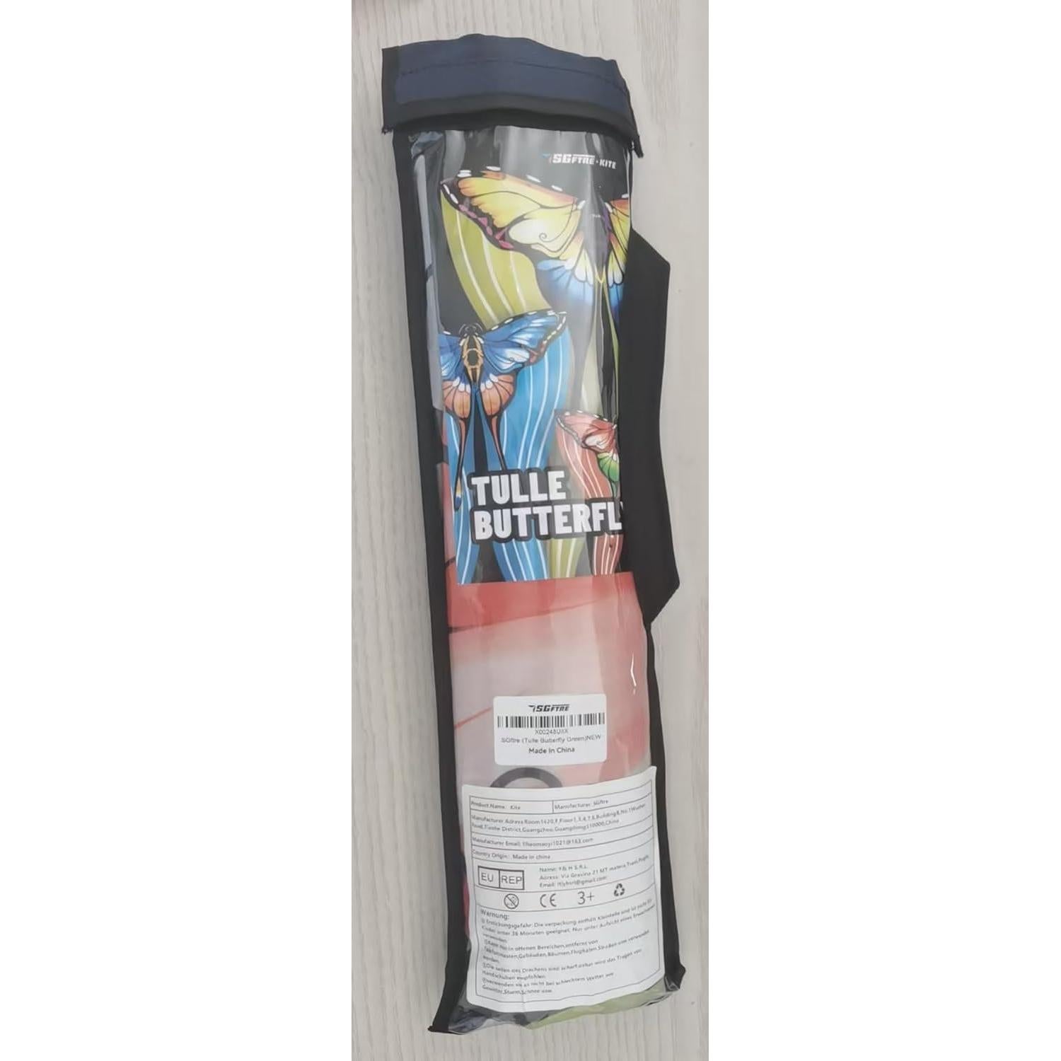 Cometa Mariposa de Tul Verde SGftre 139.7x289.6 cm Fácil de Volar