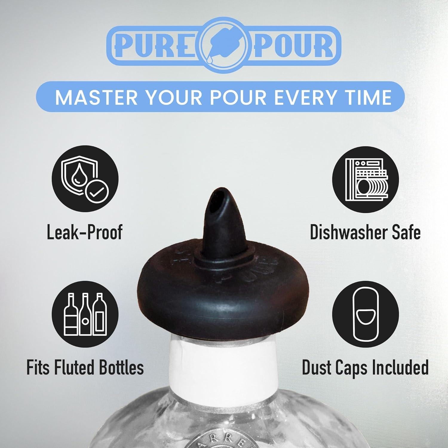 Vertedor de Tequila Pure Pour - Antigoteo y Cubierta - 1 Paquete