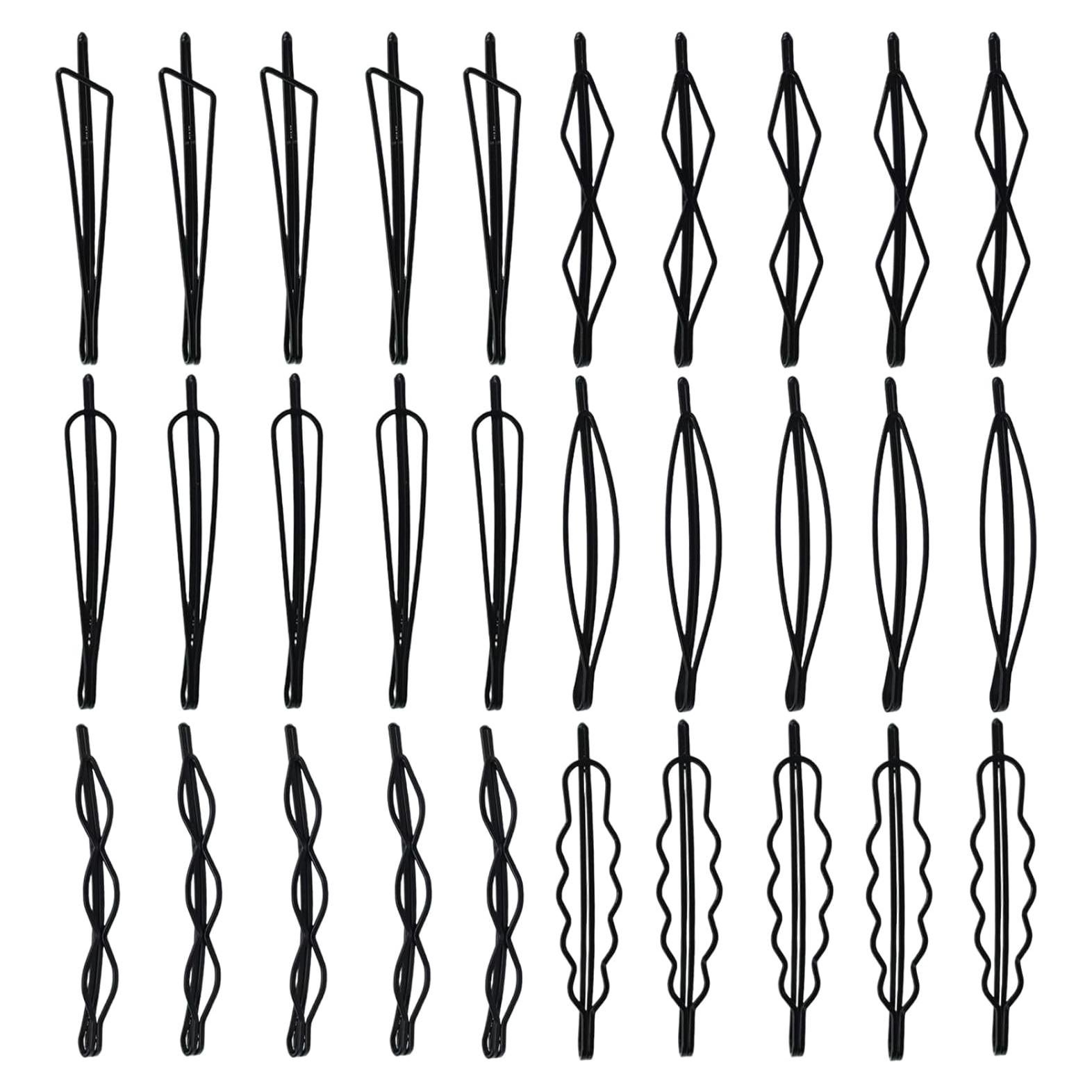 30 Clips de Pelo Metálicos Geométricos SHEHARUHI 6 Estilos