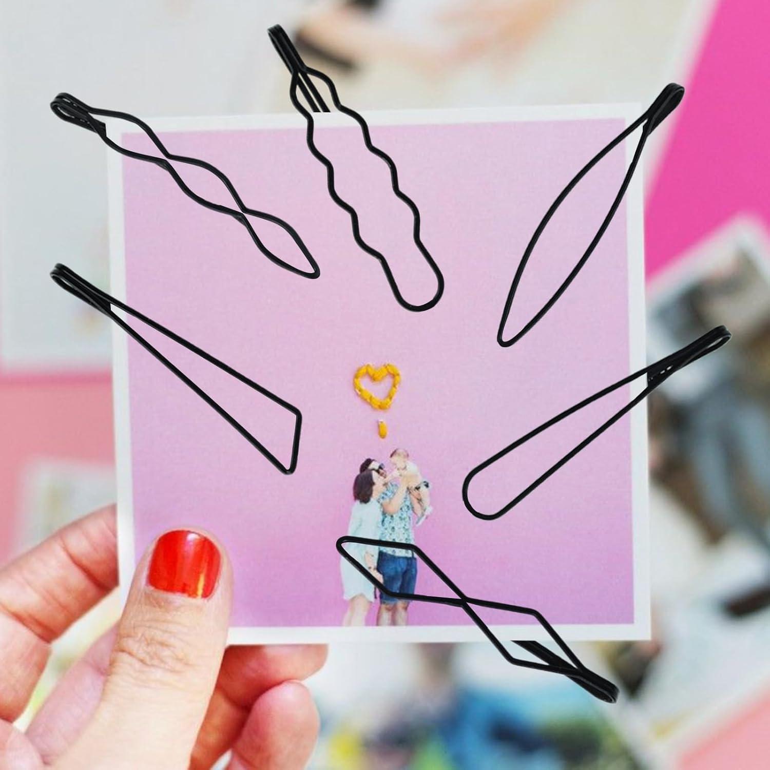 30 Clips de Pelo Metálicos Geométricos SHEHARUHI 6 Estilos