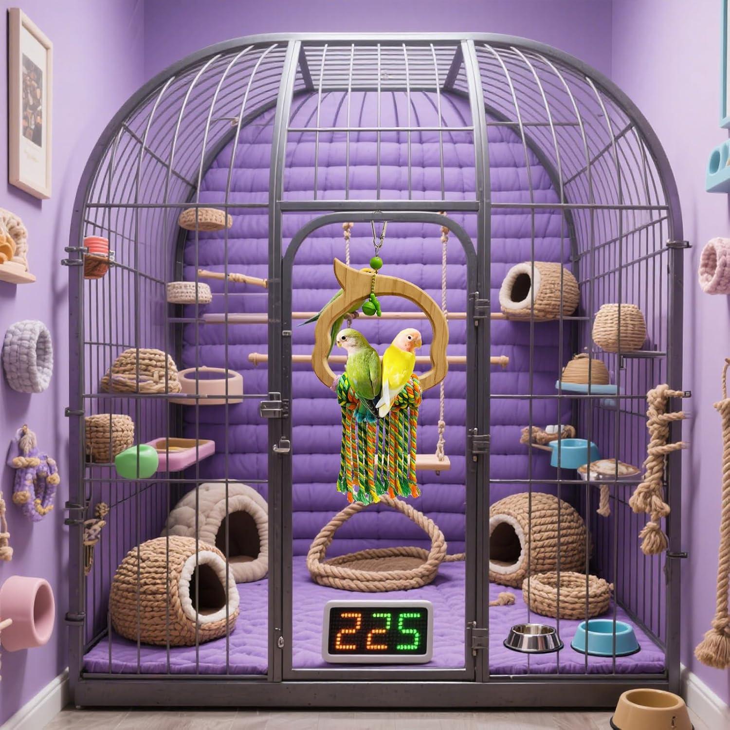 Columpio para Aves TogyGooty - Madera Natural y Cuerda Resistente