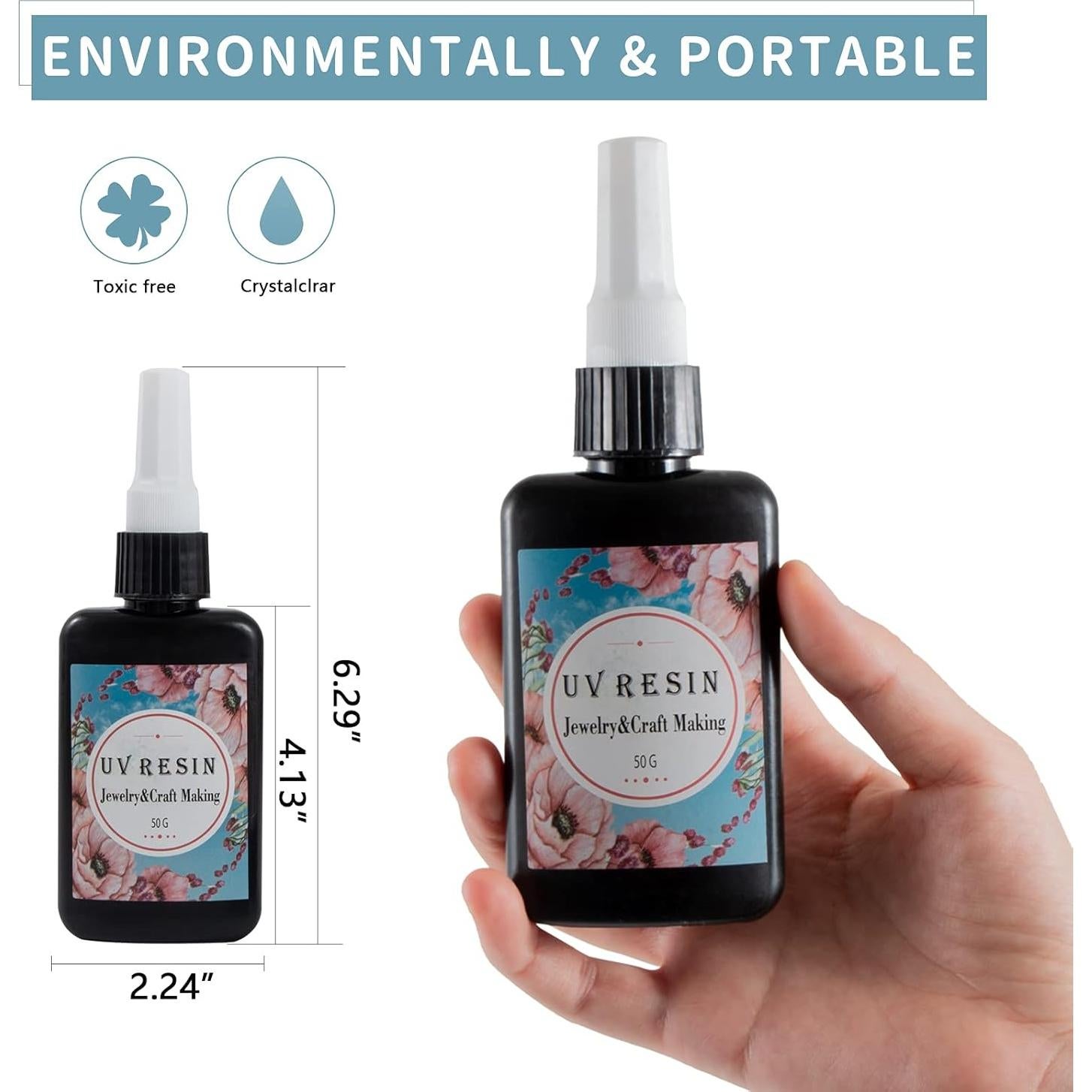 Kit de Resina UV 100g con Linterna LED para Joyería DIY